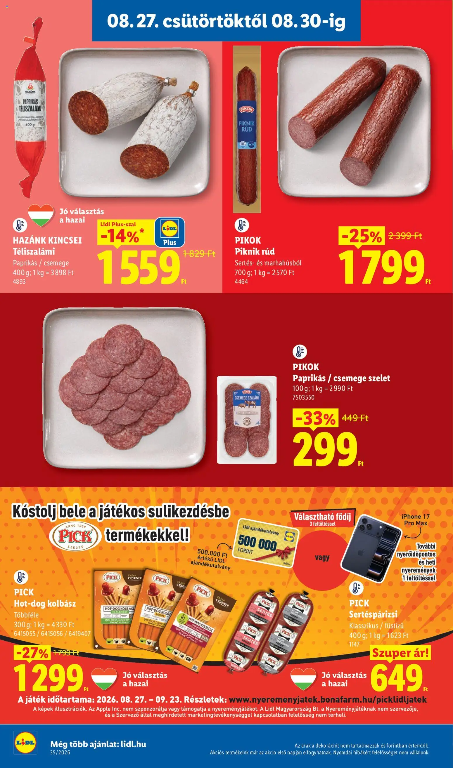 Lidl akciós ujság - amely érvényes a következő dátumtól: 2026.08.27. | Oldal: 8