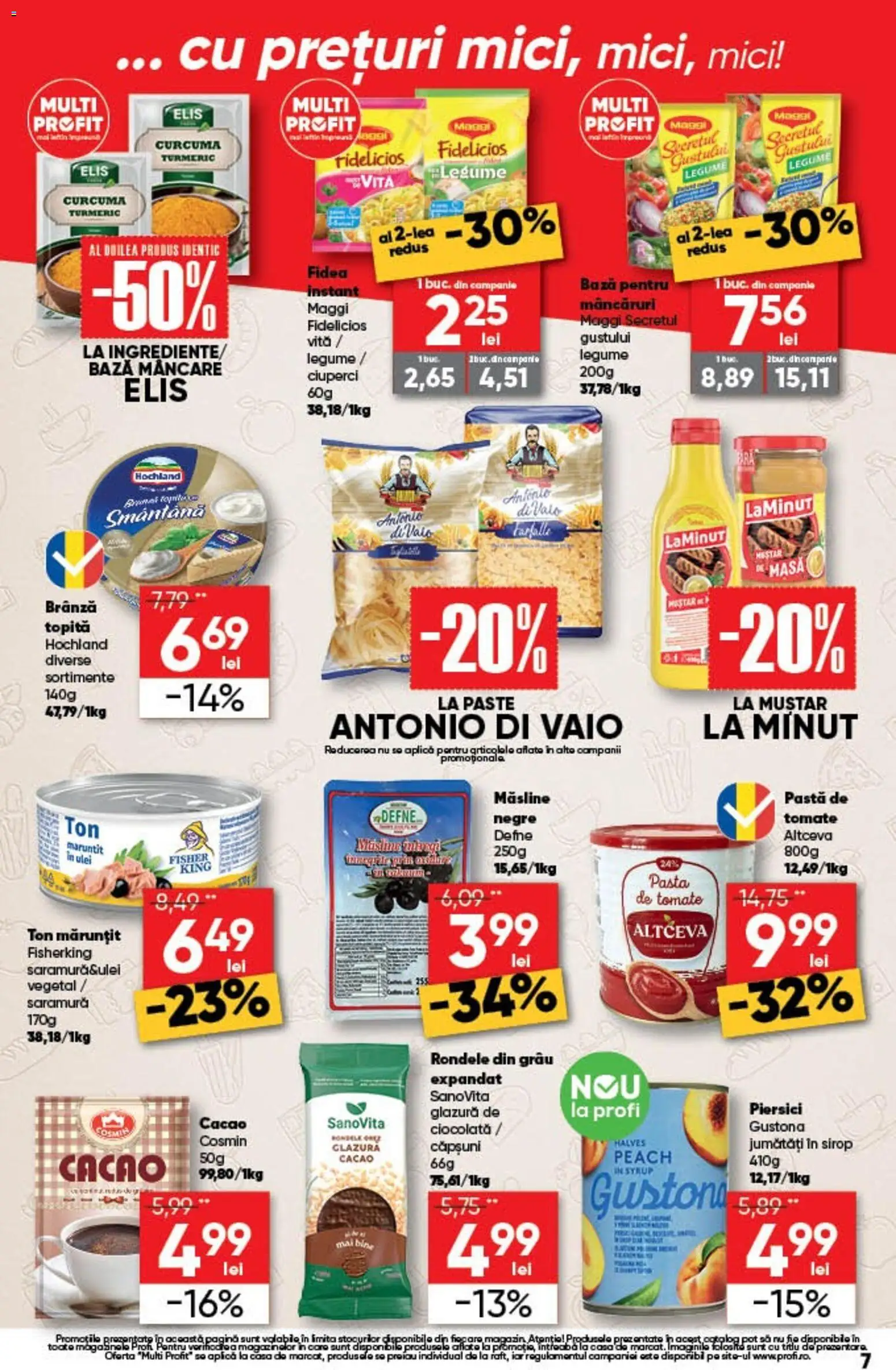 Noul catalog Profi – valabil de la 17.09.2026 | Pagină: 7 | Produse: Masline negre, Mici, Ciocolată, Muștar