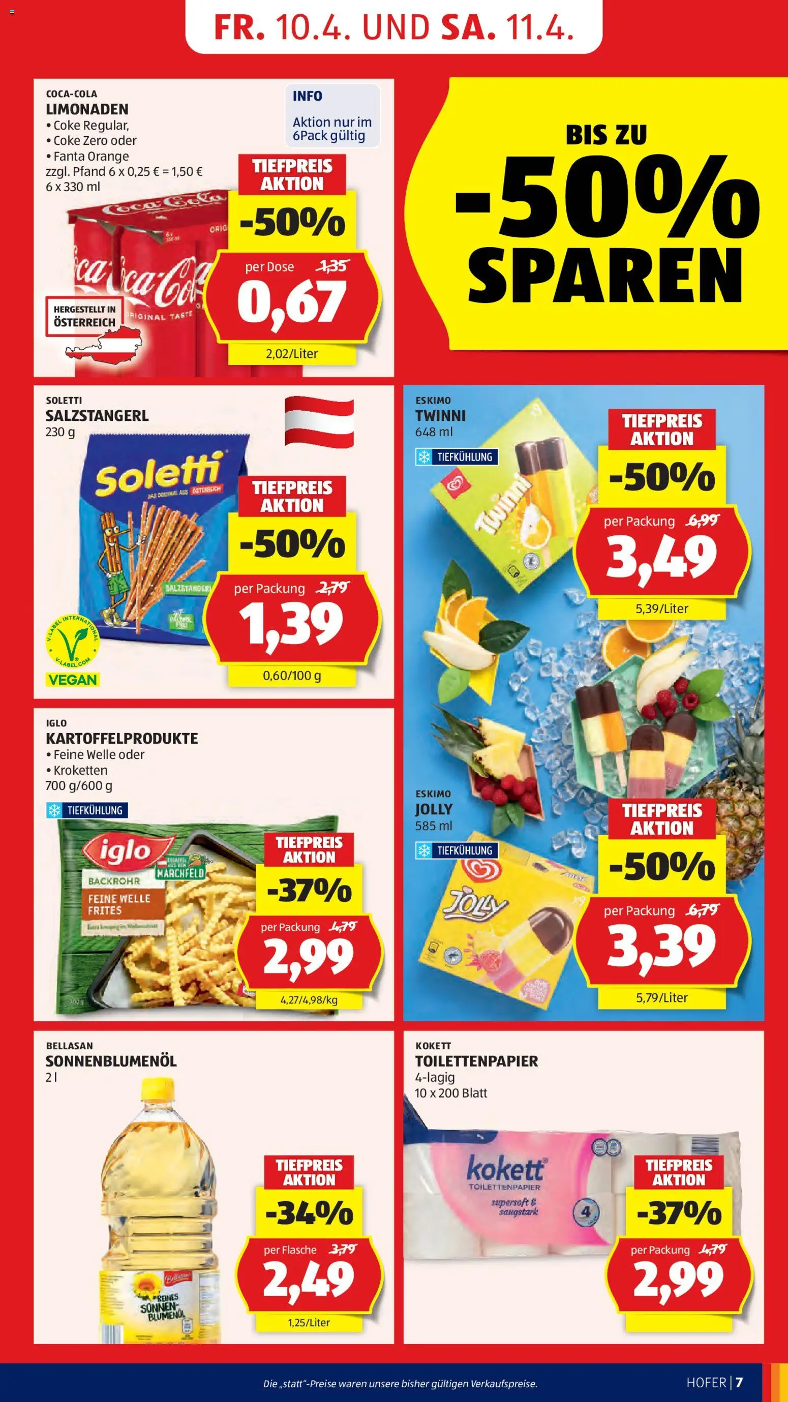 Hofer AT akciós ujság - amely érvényes a következő dátumtól: 10.04.2026 | Oldal: 9 | Termékek: Fanta, Vegán