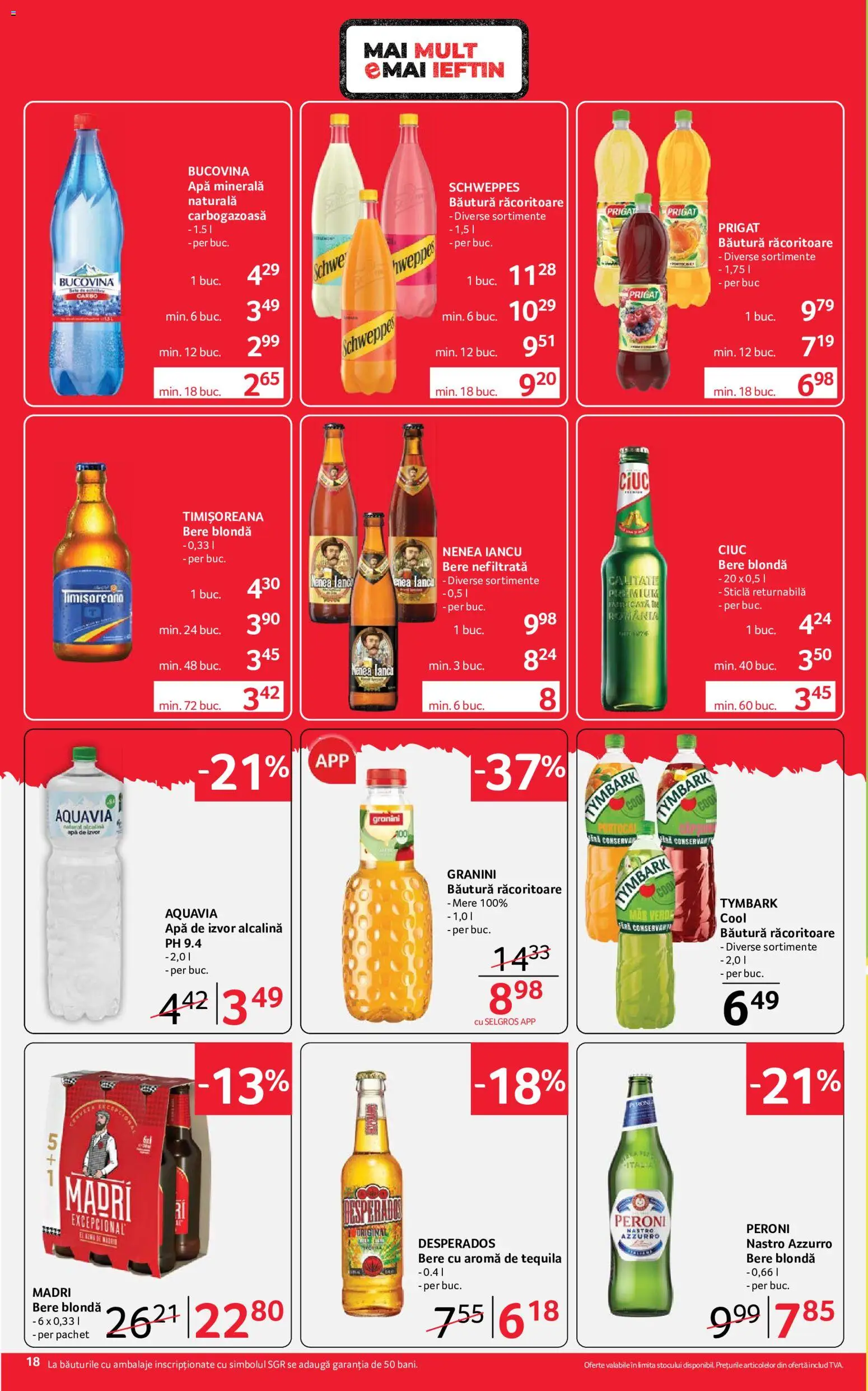 Noul catalog Selgros – valabil de la 26.06.2026 | Pagină: 18 | Produse: Pară, Yazı tahtası kalemi, Bere, Mere