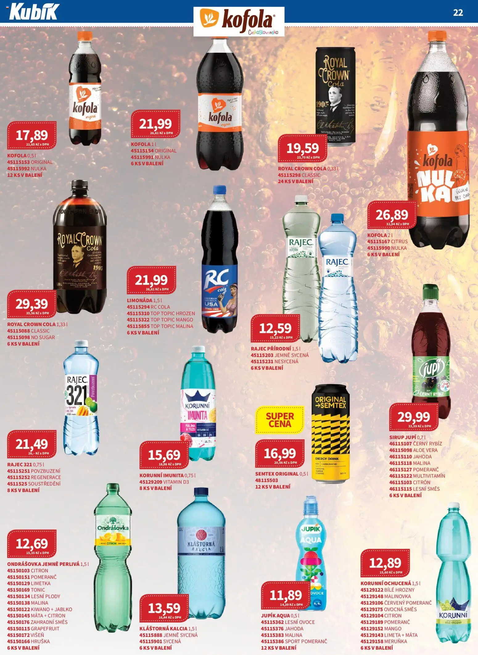 Kubík leták - Velkoobchod 08/2026 od 01.10.2026 | Strana: 22 | Produkty: Multivitamin, Limetka, Citron, Cola