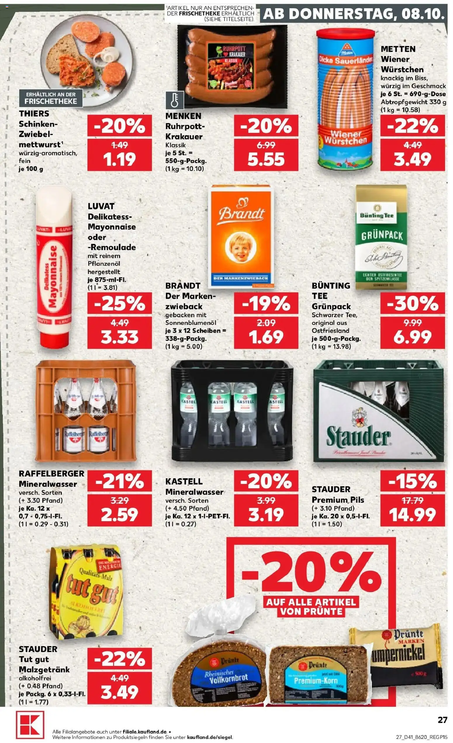 Prospekt Kaufland ab 05.10.2026 » Angebote Online zum Blättern | Seite: 37 | Produkte: Sonnenblumenol, Vollkornbrot, Mayonnaise, Schinken