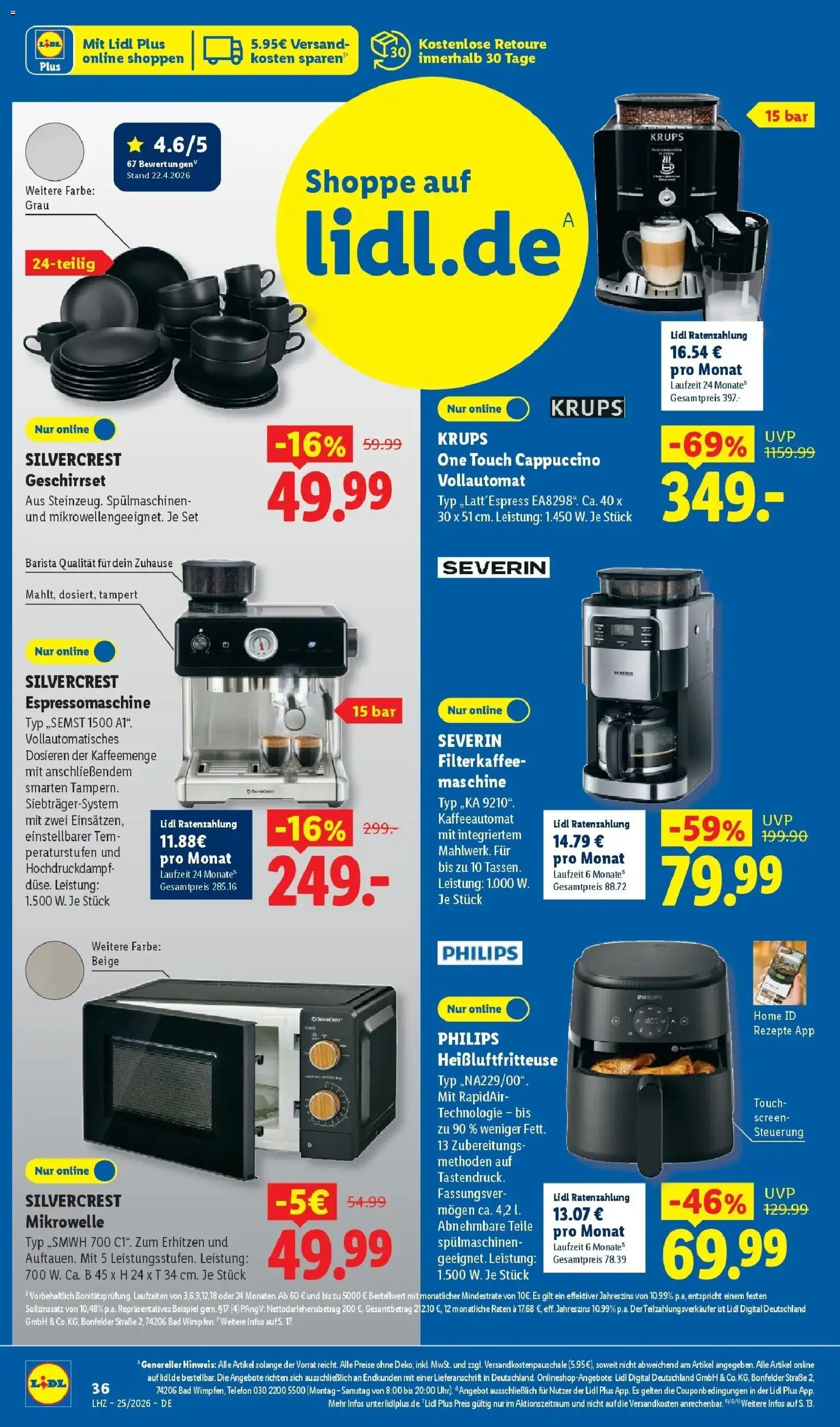 Lidl Prospekt Ebersbach – gültig ab 15.06.2026 | Seite: 42 | Produkte: Philips, Krups, Heißluftfritteuse, Telefon