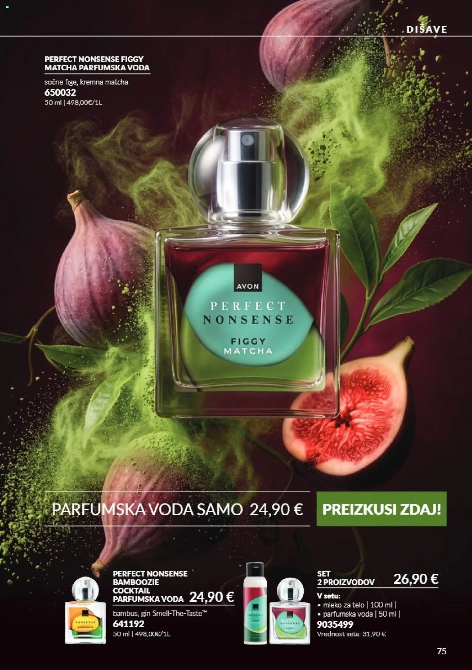 Novi Avon katalog ponudbe – veljaven od 01.10.2026 | Stran: 75 | Izdelki: Mleko, Gin, Voda, Parfumska voda