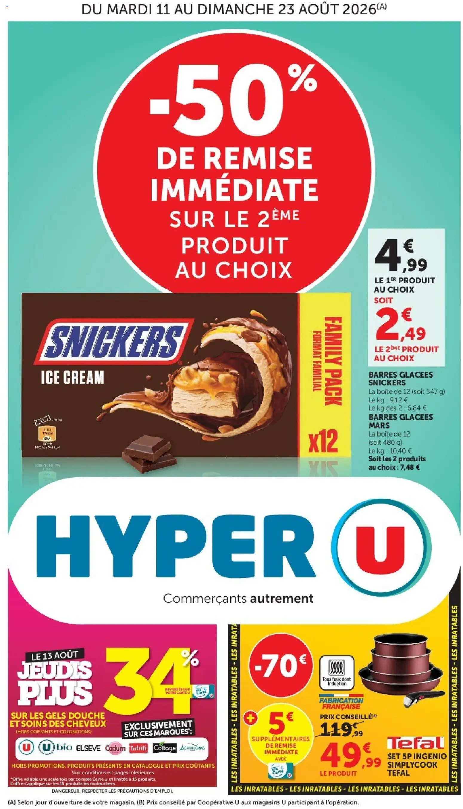 {H1} | Page: 1 | Produits: Snickers, Tefal, Douche