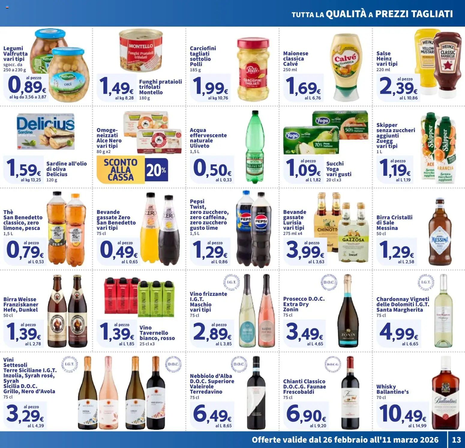 Volantino SIGMA del 26.02.2026 | Pagina: 13 | Prodotti: Ceci, Acqua, Sale, Vino