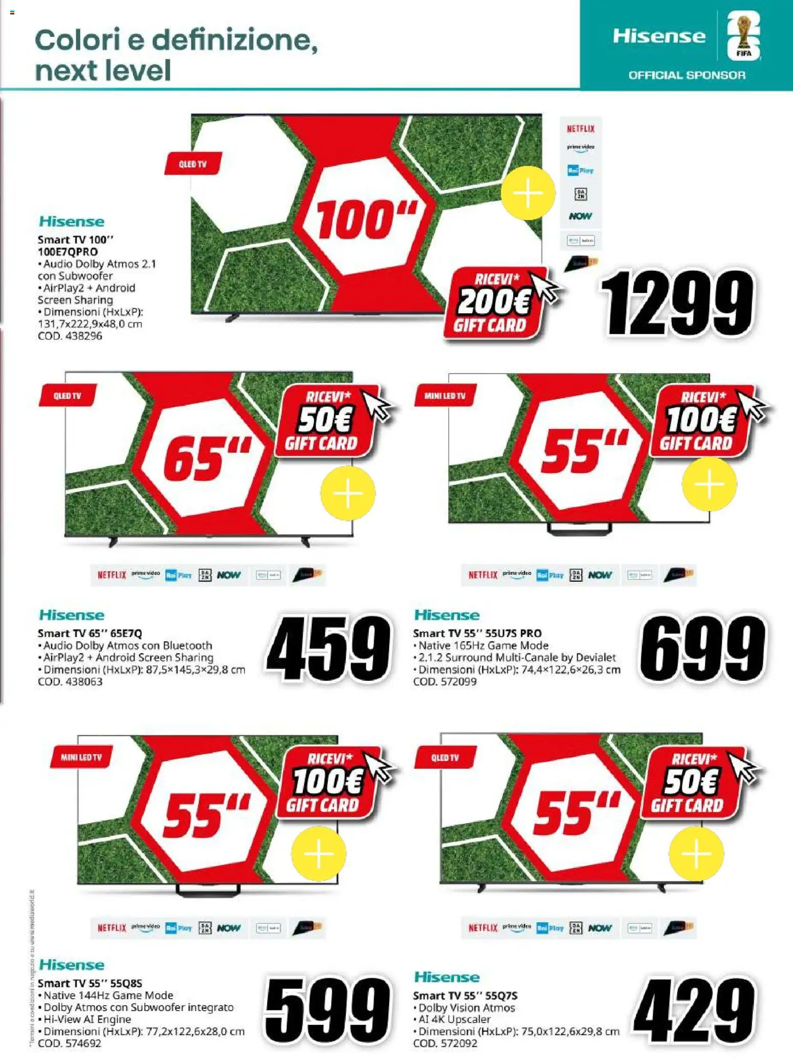 Volantino Media World del 01.06.2026 | Pagina: 7 | Prodotti: smart TV, TV, Audio