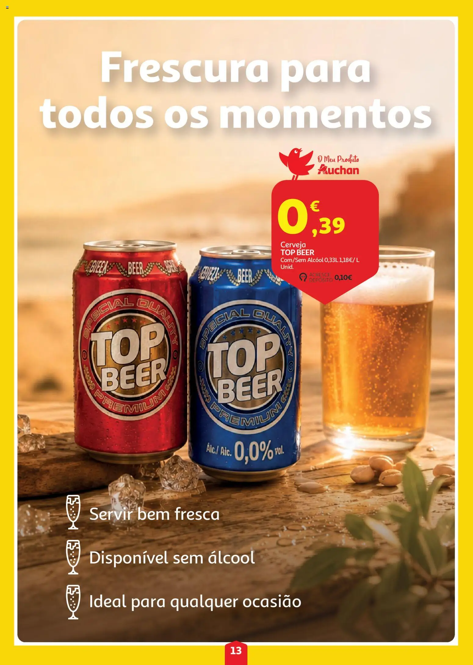 Auchan folheto │ válido de 23/07/2026 | Página: 13 | Produtos: Top, Cerveja