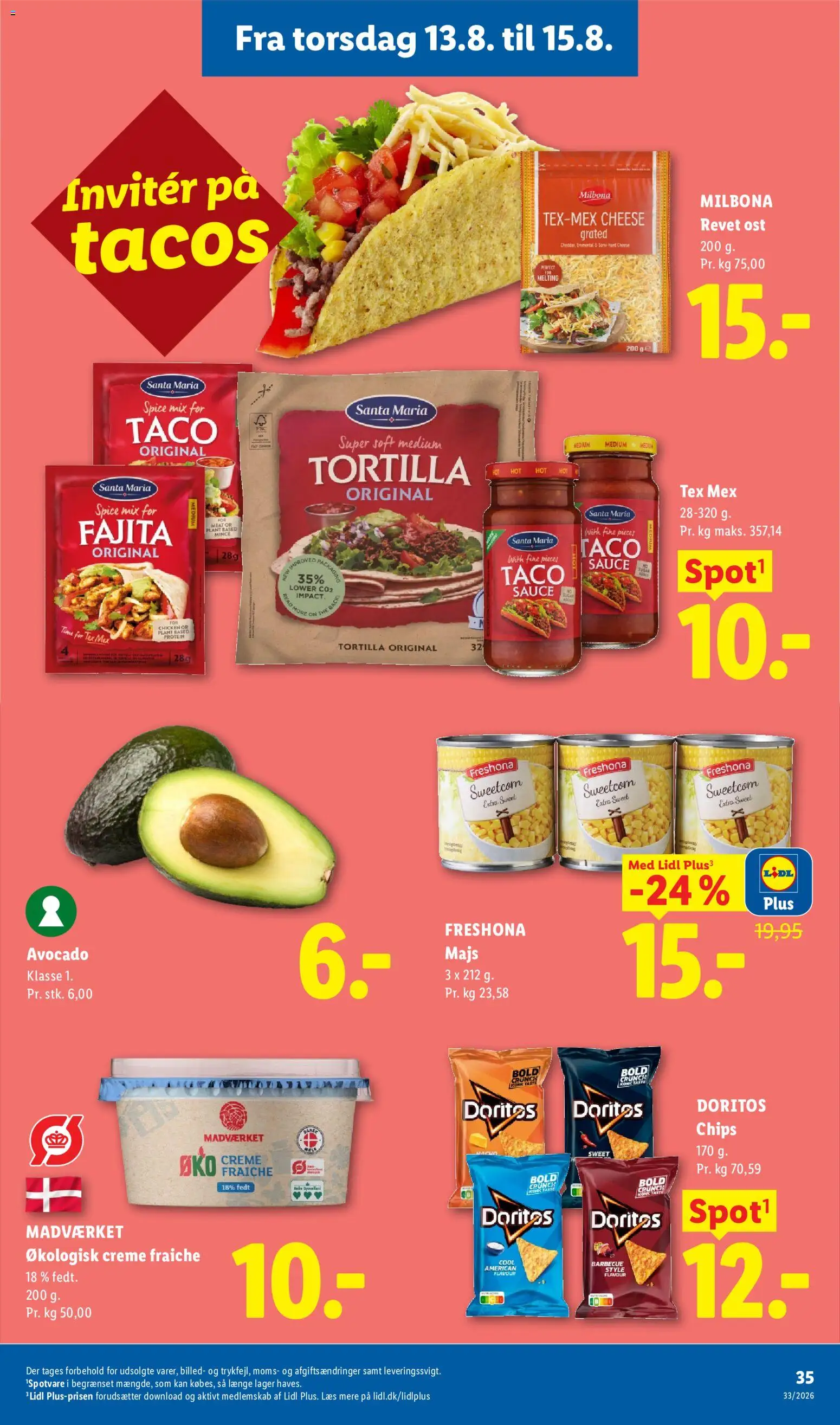 Lidl tilbudsavis – gyldig fra 09/08/2026 | Side: 36 | Produkter: Ost, Chips, Avocado, Søm
