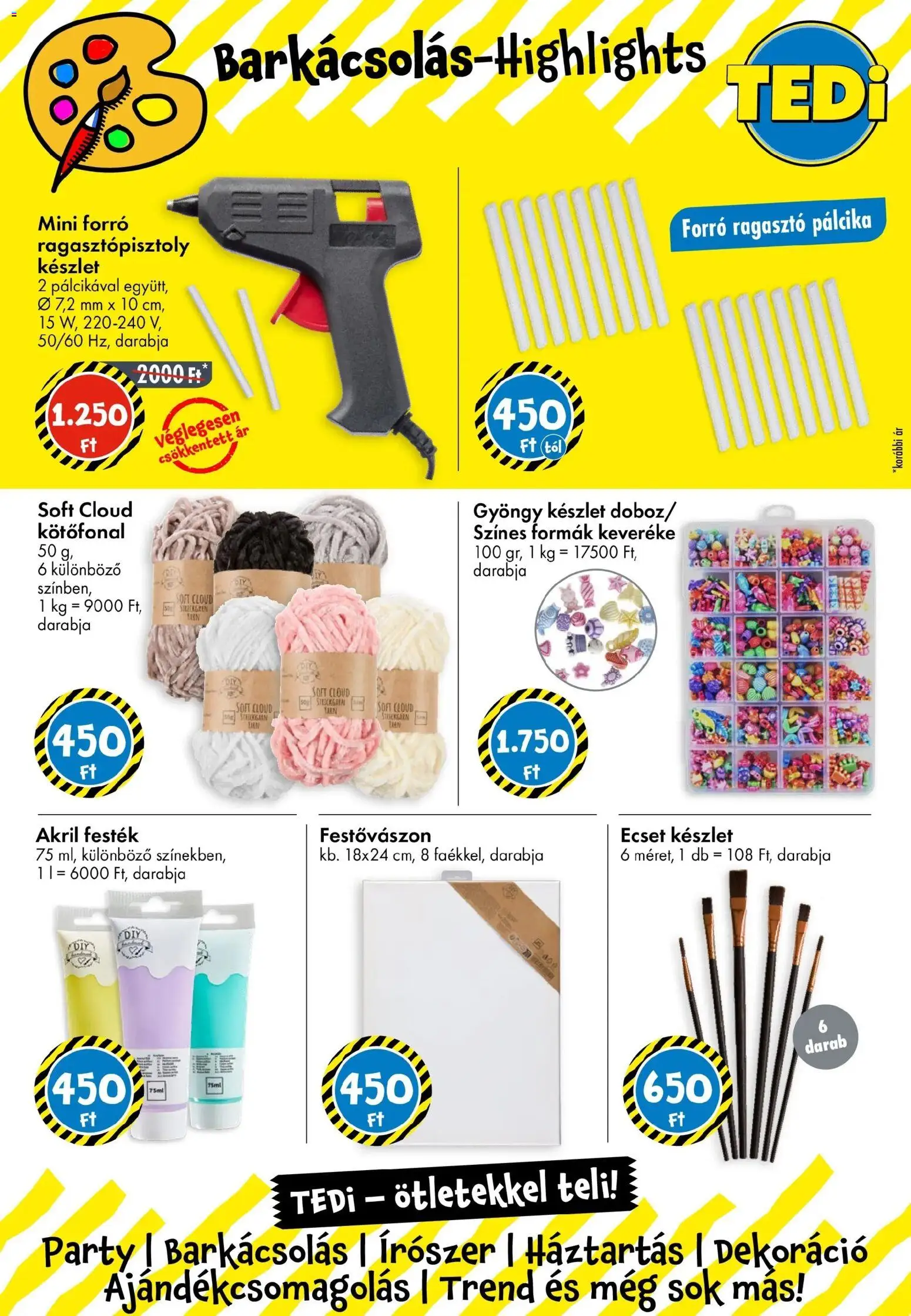 TEDi akciós ujság - amely érvényes a következő dátumtól: 20.03.2026 | Oldal: 14 | Termékek: Ragasztó, Akril festék, Ecset, Festék