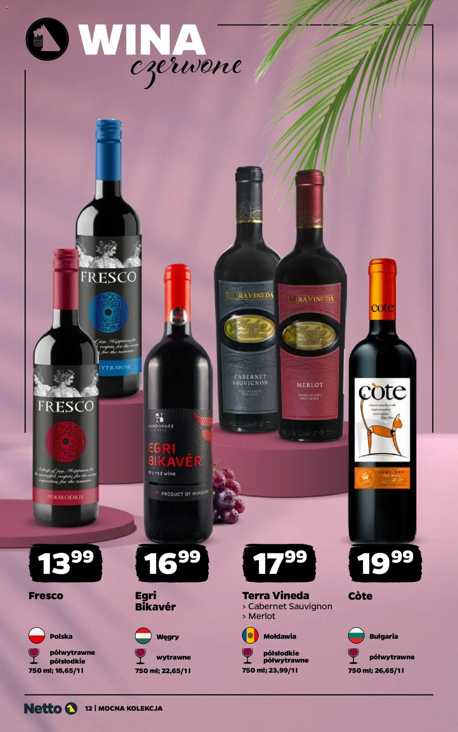 Netto gazetka - Wina od 03.08.2026 | Strona: 12 | Produkty: Merlot, Fresco
