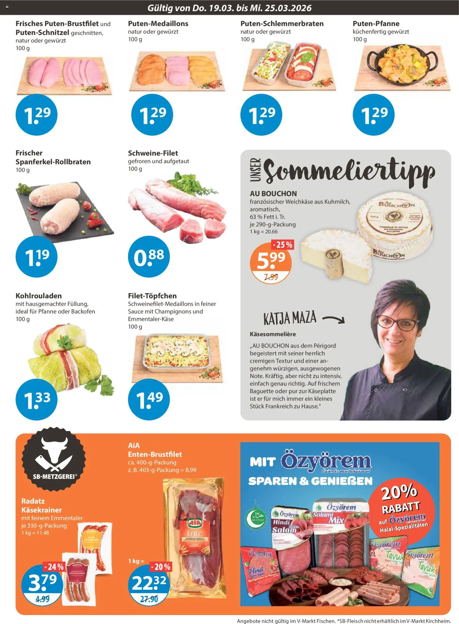 V-Markt - Schwaben/Oberbayern – gültig ab 19.03.2026 | Seite: 3 | Produkte: Baguette, Schweinefilet, Salami, Ente