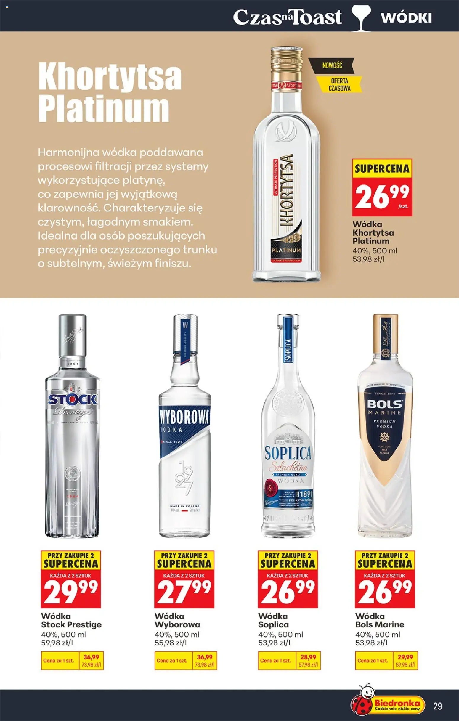 Biedronka Polsko leták - Czas na toast od 20.04.2026 | Strana: 29 | Produkty: Vodka