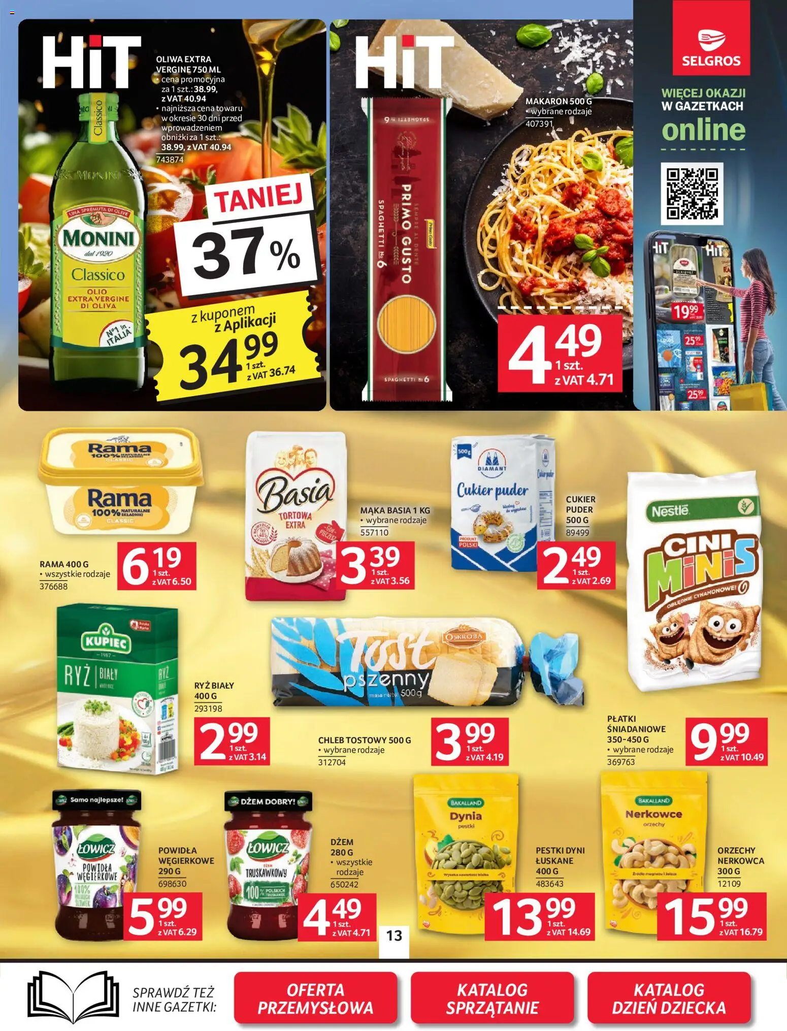 Selgros cash&carry gazetka od 21.05.2026 | Strona: 13 | Produkty: Chleb tostowy, Mąka basia, Płatki, Cukier