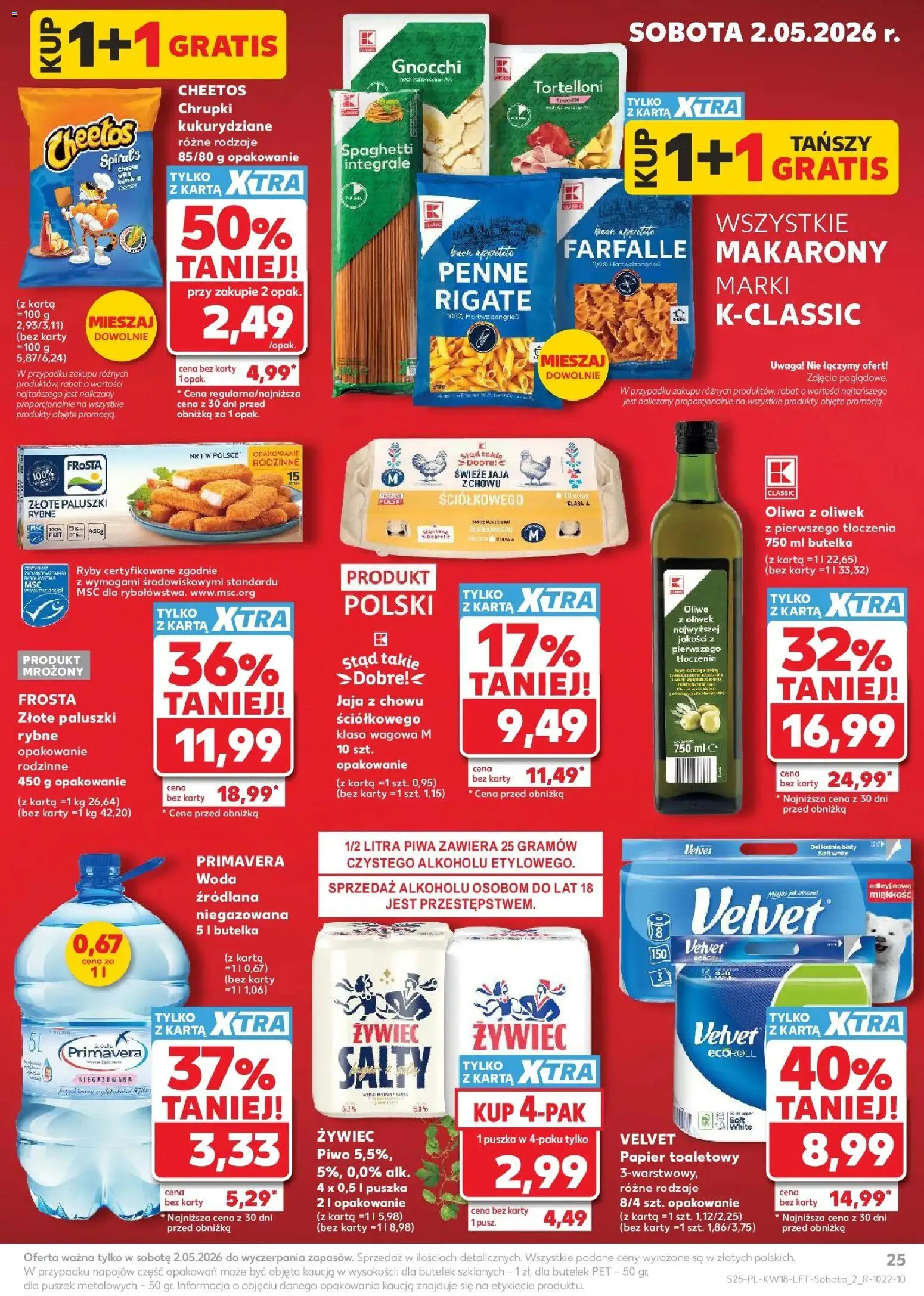 Kaufland - Kaufland Gazetka Tygodnia ważna do 06.05 od 28.04.2026 | Strona: 25 | Produkty: Oliwa z oliwek, Piwo, Makarony, Woda