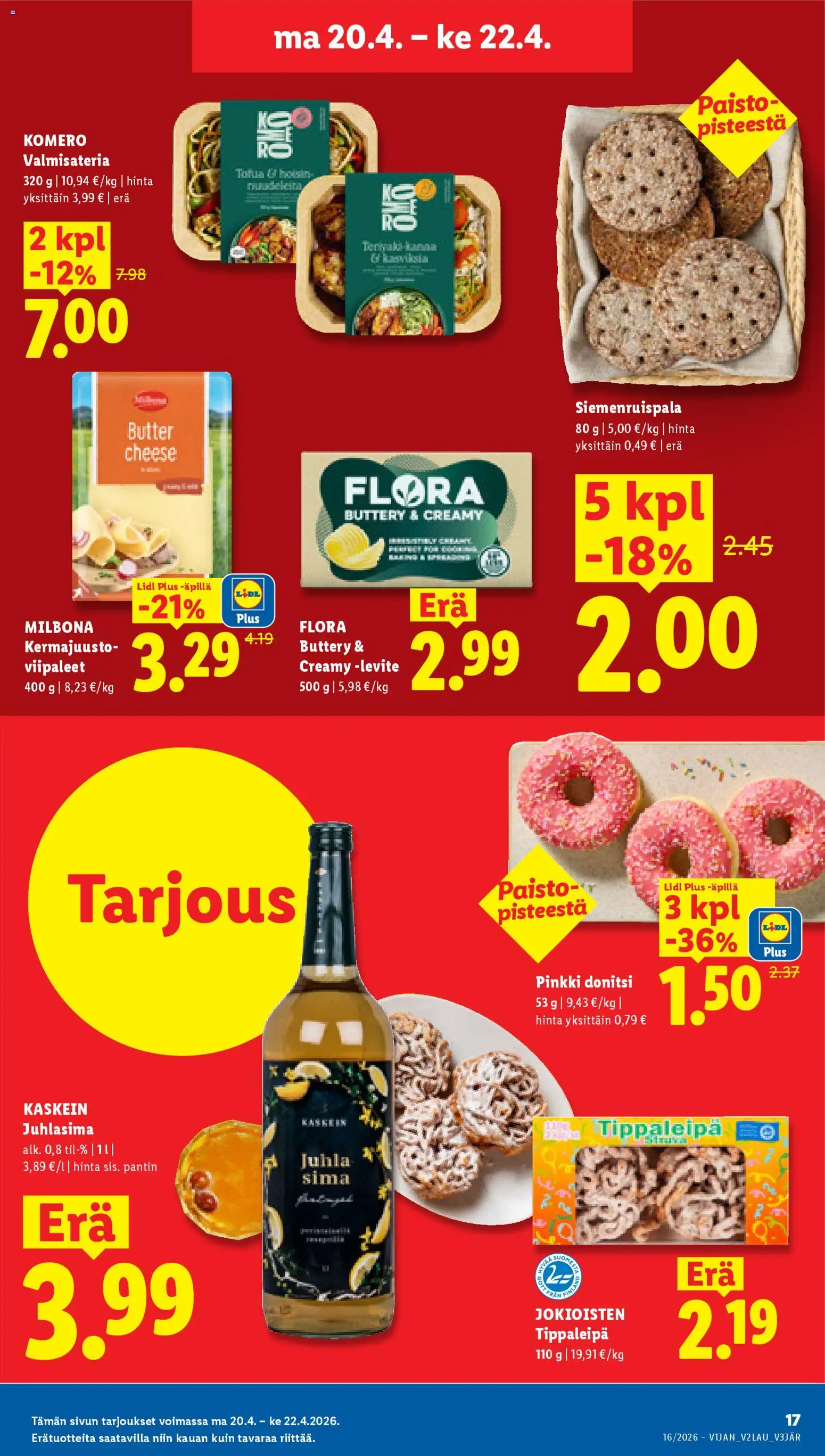Lidl tarjoukset - Helsinki – voimassa 16.04.2026 alkaen | Sivu: 23 | Tuotteet: Kermajuusto