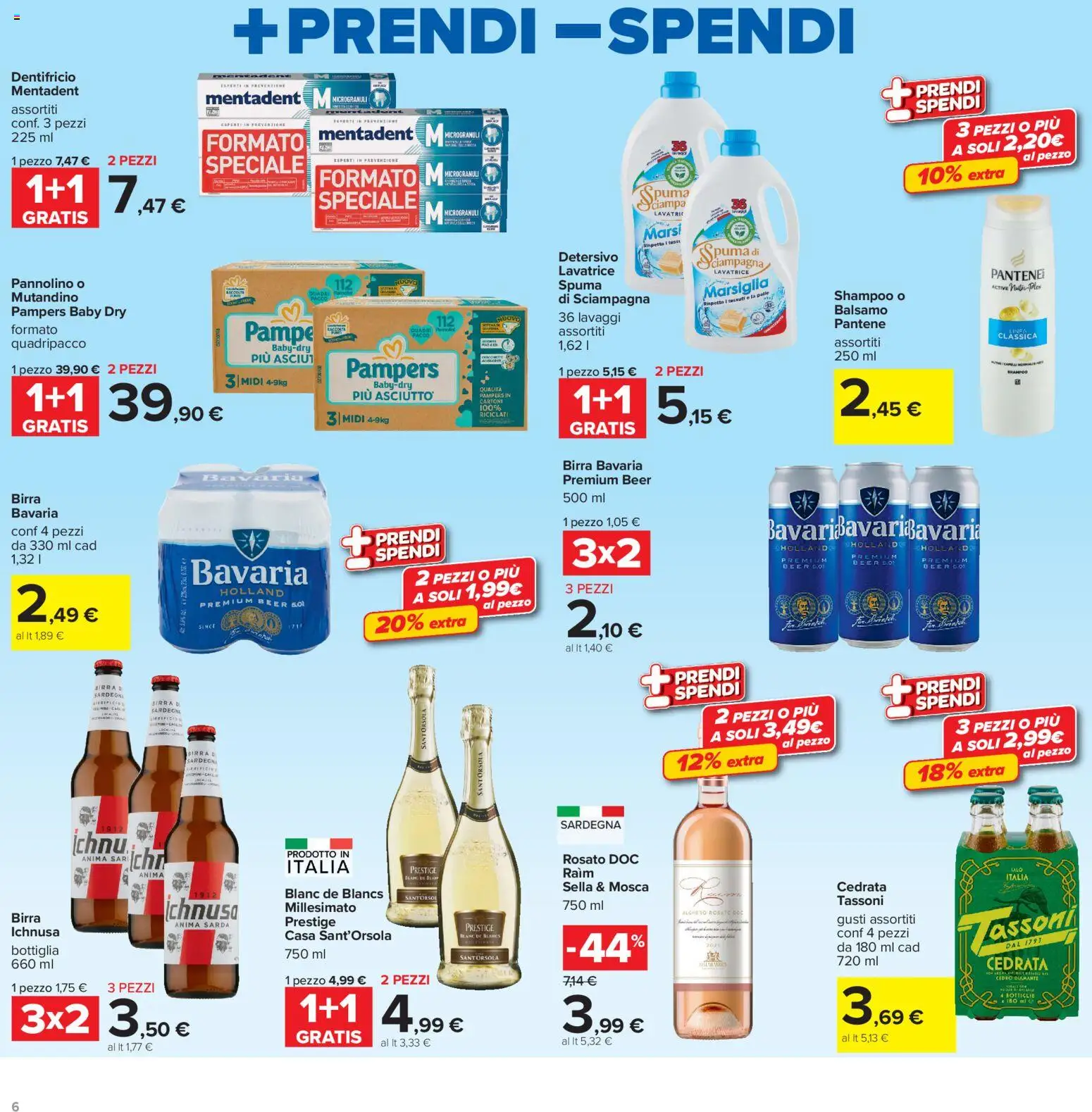 Volantino Carrefour del 13/07/2026 | Pagina: 6 | Prodotti: Balsamo, Dentifricio, Lavatrice, Bottiglia