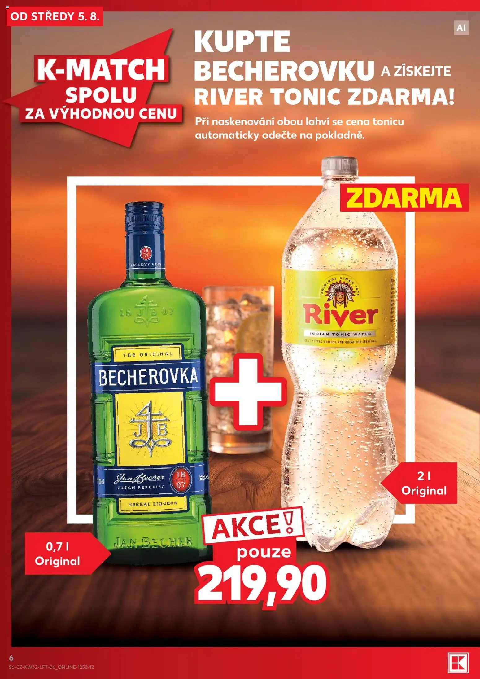 Kaufland leták - Praha 8 od 05.08.2026 | Strana: 6 | Produkty: Tonic Water, Tonic, River tonic, Becherovka