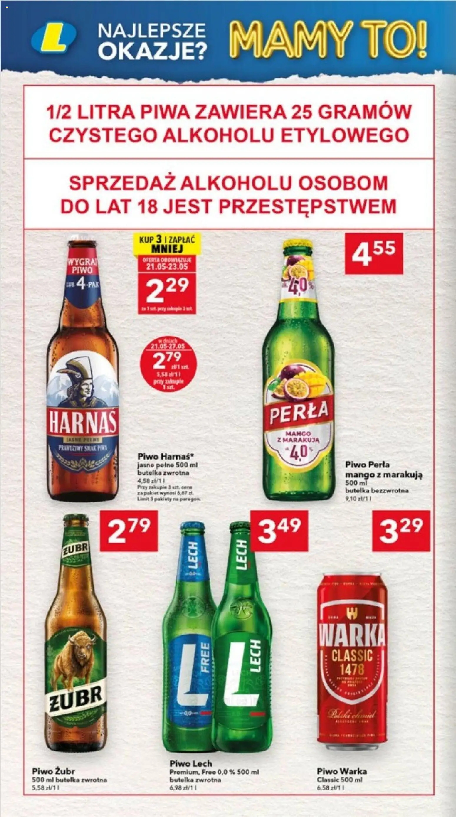 Lewiatan gazetka - Lublin od 21.05.2026 | Strona: 14 | Produkty: Piwo perła, Warka, Piwo Warka, Harnaś