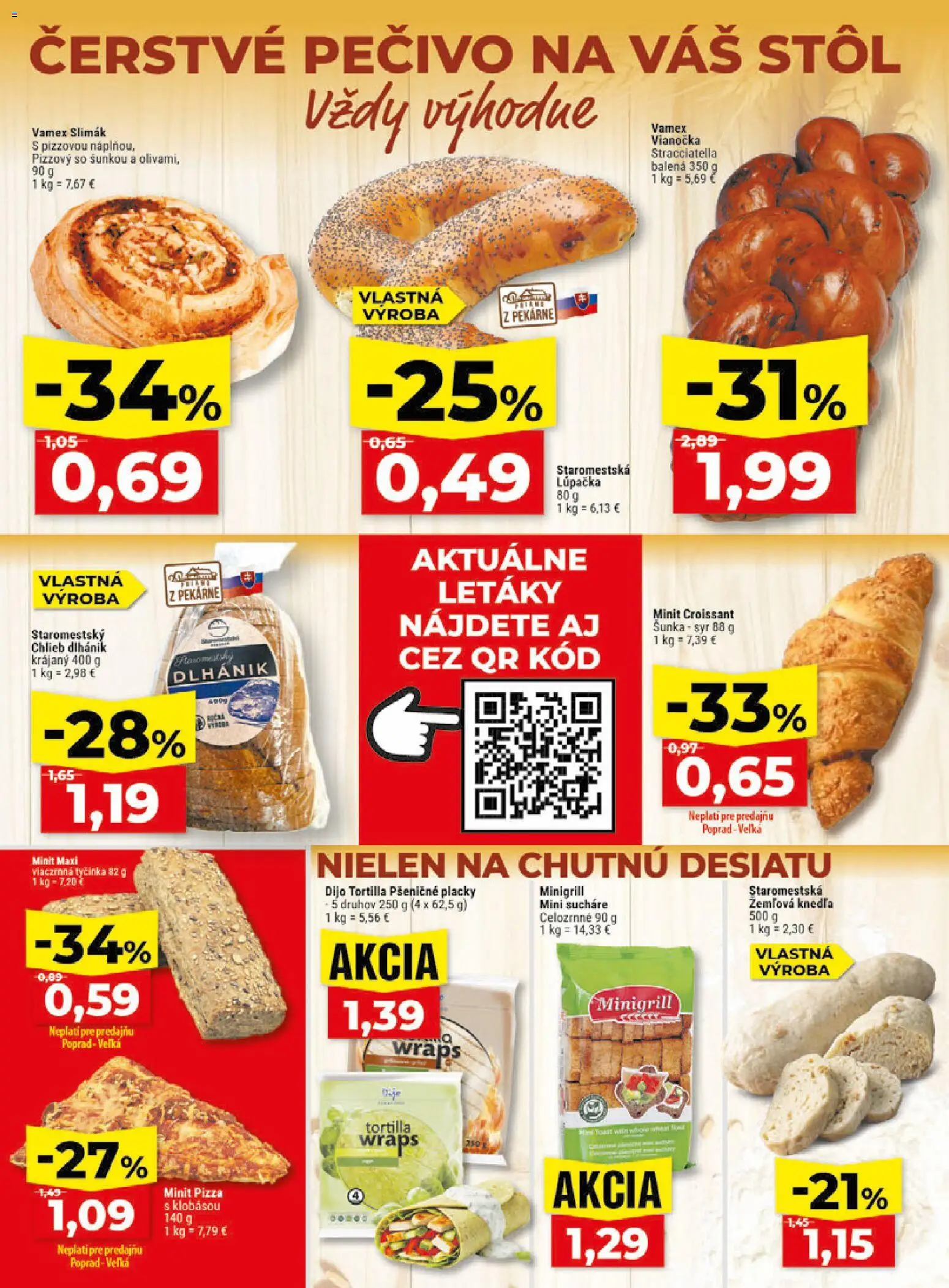 Nové Klas akcie – leták je platný od 08.06.2026 | Strana: 8 | Produkty: Stôl, Syr, Tortilla, Croissant