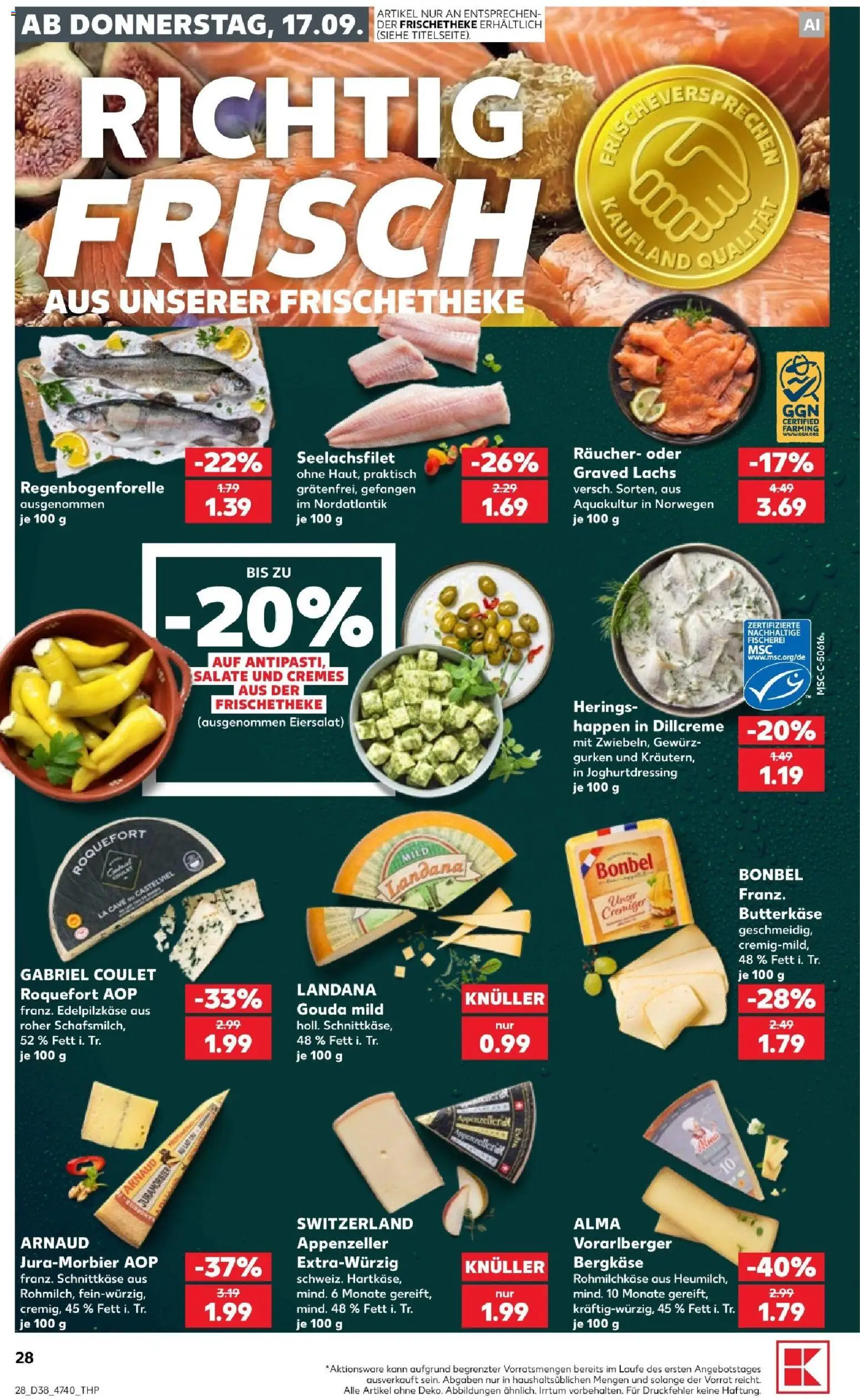 Kaufland Prospekt Hannover – gültig ab 17.09.2026 | Seite: 28 | Produkte: Gouda, Lachs, Gurken