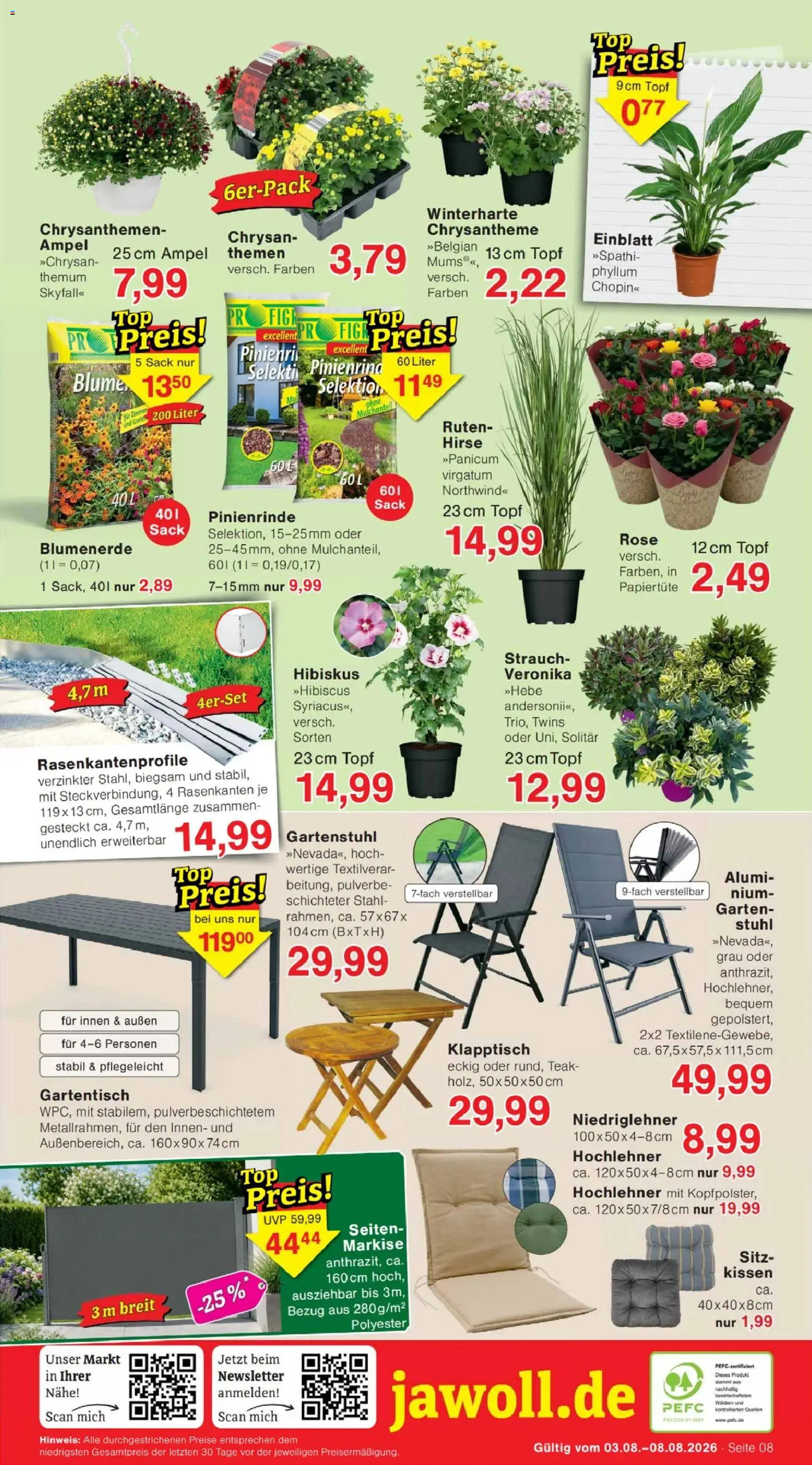 Jawoll Prospekt – gültig ab 03.08.2026 | Seite: 12 | Produkte: Kissen, Stuhl, Blumenerde