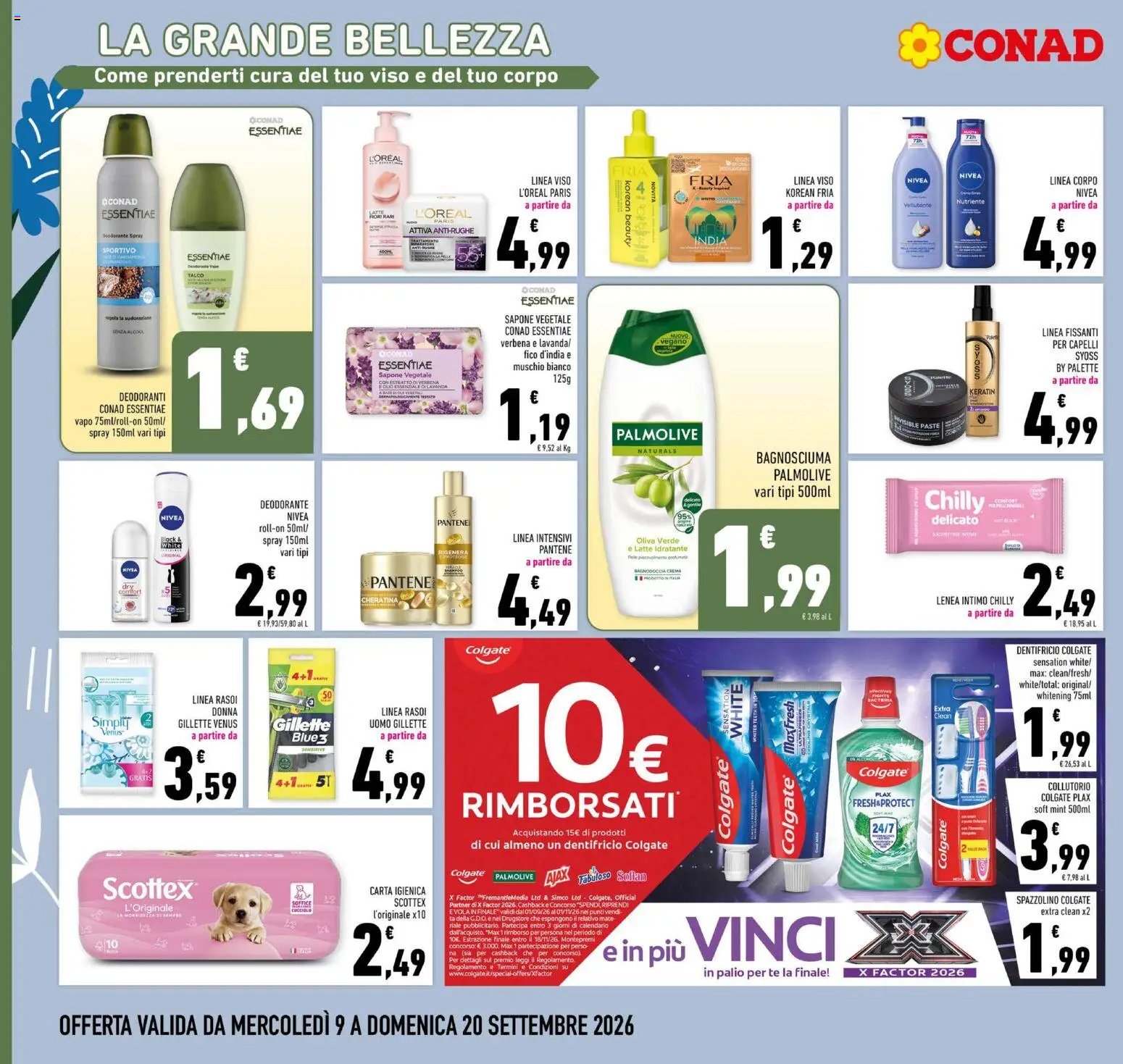 Volantino Conad del 09/09/2026 | Pagina: 20 | Prodotti: Spazzolino, Collutorio, Tè, Latte