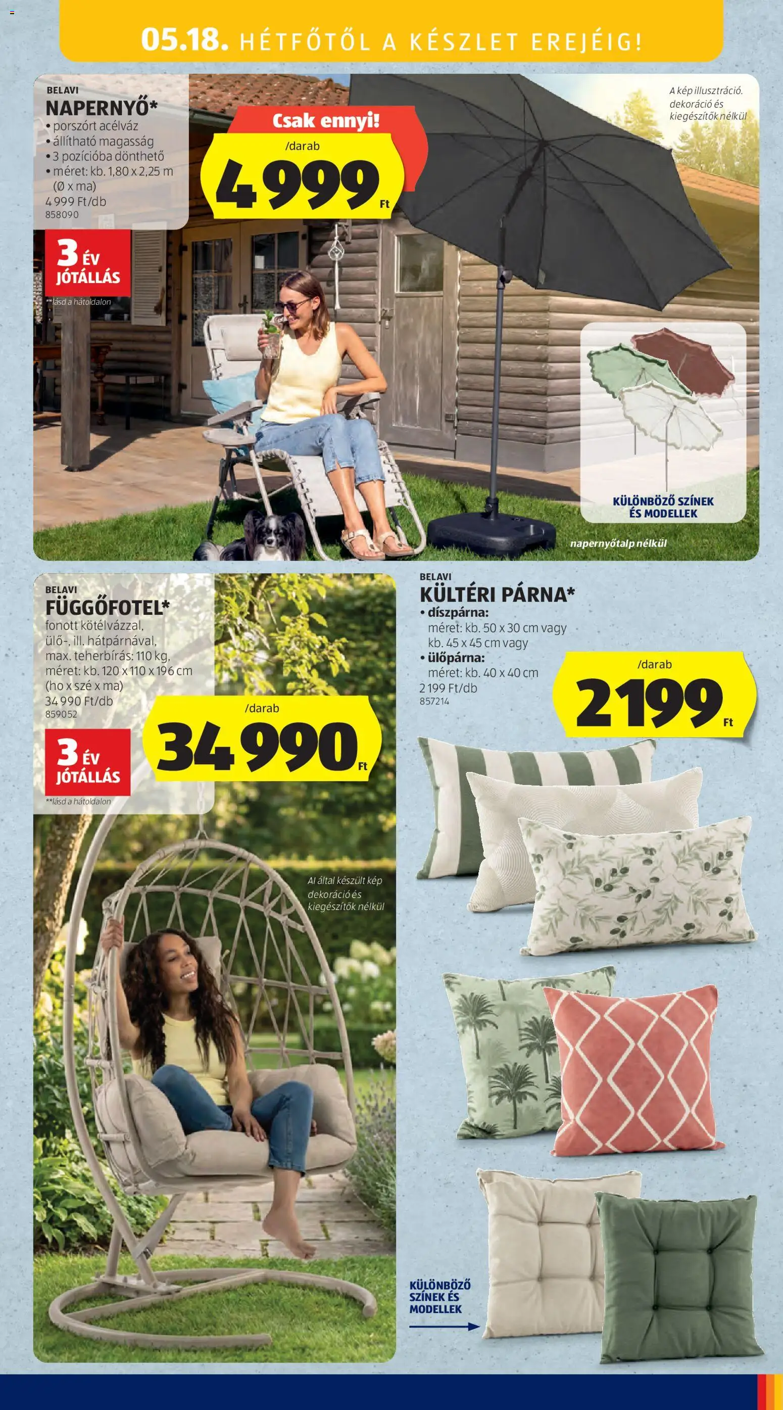 Aldi akciós ujság - amely érvényes a következő dátumtól: 14.05.2026 | Oldal: 19 | Termékek: Ülőpárna, Dekoráció, Díszpárna