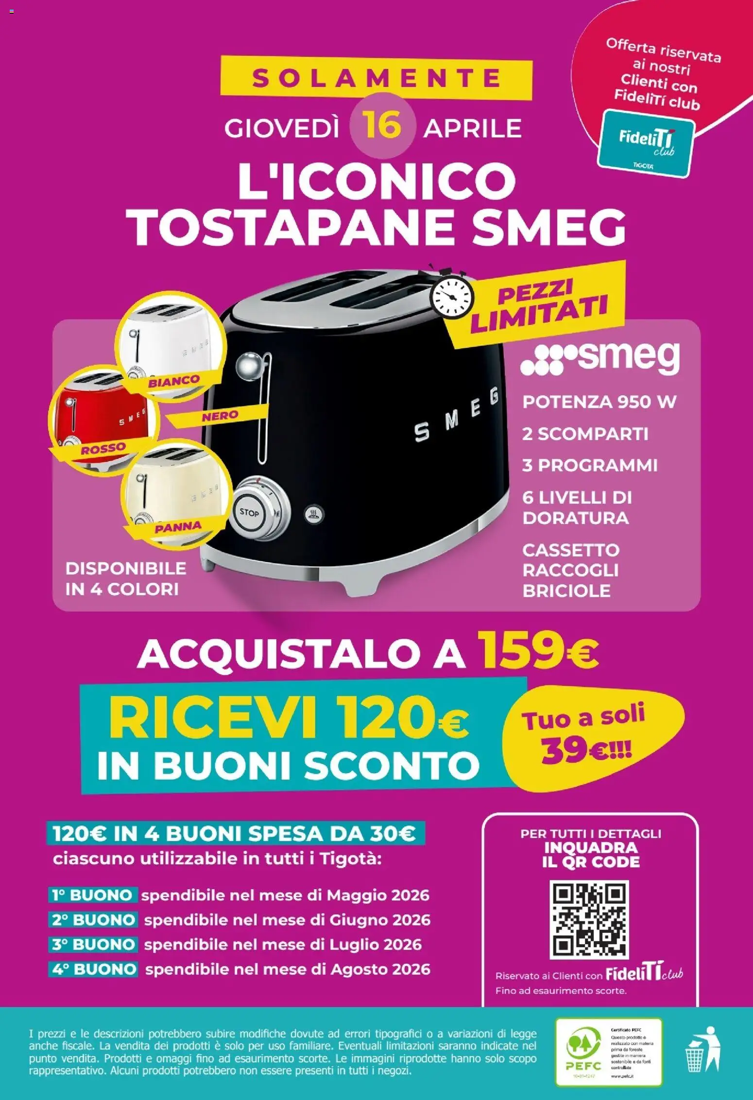 Volantino Tigotà del 01.04.2026 | Pagina: 20 | Prodotti: Panna, Tostapane