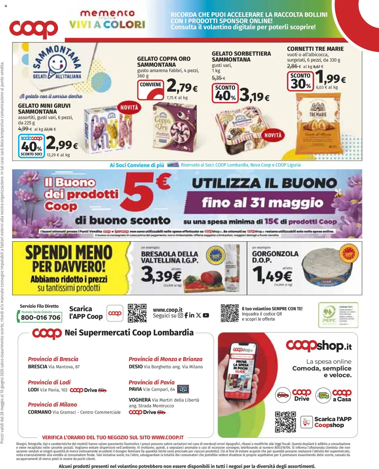 Volantino COOP del 28.05.2026 | Pagina: 36 | Prodotti: Tè, Bresaola, Data, Gorgonzola