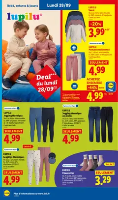 LIDL - Prévisualisation de LUPILU Pantalon molletonné, Du 2 à 8 ans, selon modèle. Ex. 60% coton et 40% polyester L'unité au choix. valide à partir de 24/09/2026 | Page: 56