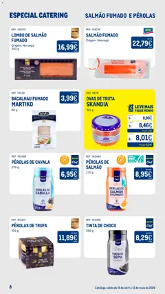 Pré-visualização Makro Especial Catering válido de 15.04.2026 | Página: 8 | Produtos: Tinta, Salmão, Lombo, Truta