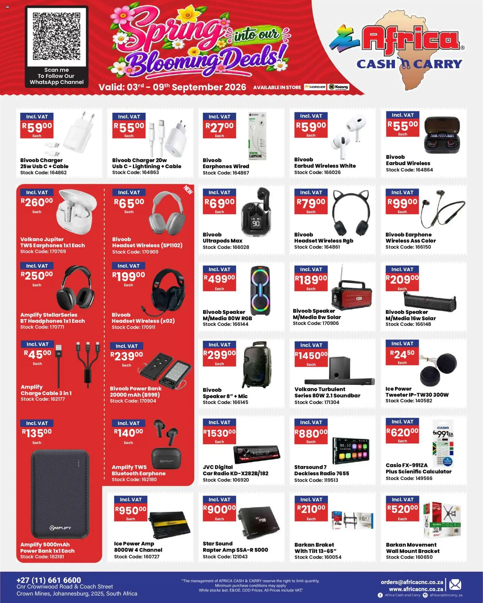 New Africa Cash & Carry catalogue – valid from 03/09/2026 | Page: 30 | Products: Radio, Speaker, Soundbar, Stock