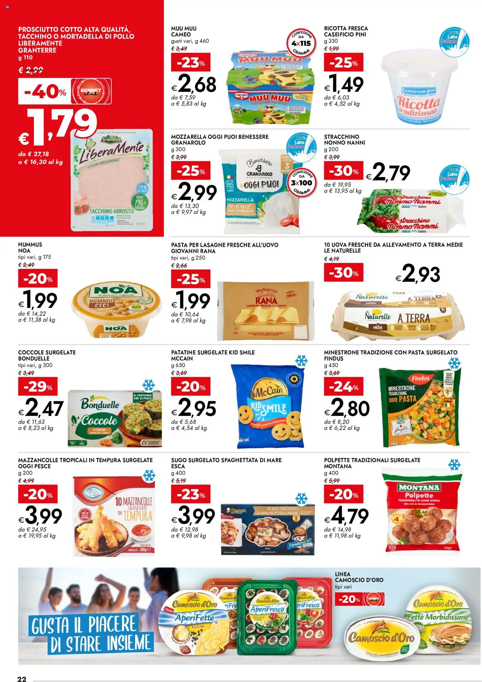 Volantino bennet del 10/09/2026 | Pagina: 22 | Prodotti: Arrosto, Prosciutto Cotto, Pesce, Patatine