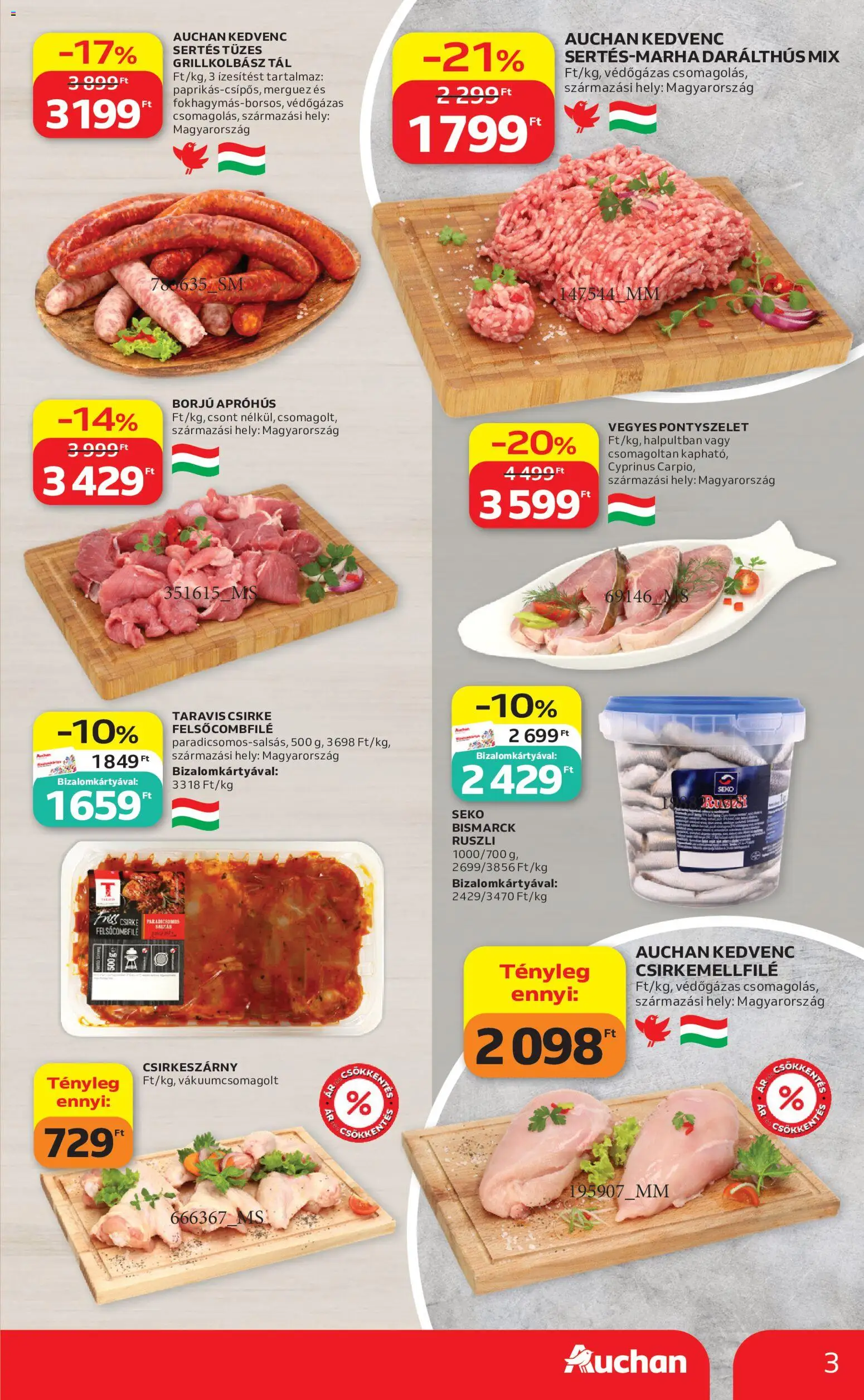 Auchan akciós ujság - amely érvényes a következő dátumtól: 2026.07.09. | Oldal: 3 | Termékek: Grillkolbász