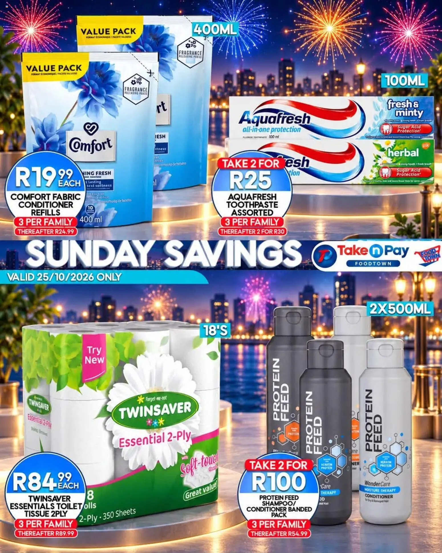 New Take n Pay catalogue – valid from 25/10/2026 | Page: 8 | Products: Protein, Toilet, Fragrance, Conditioner