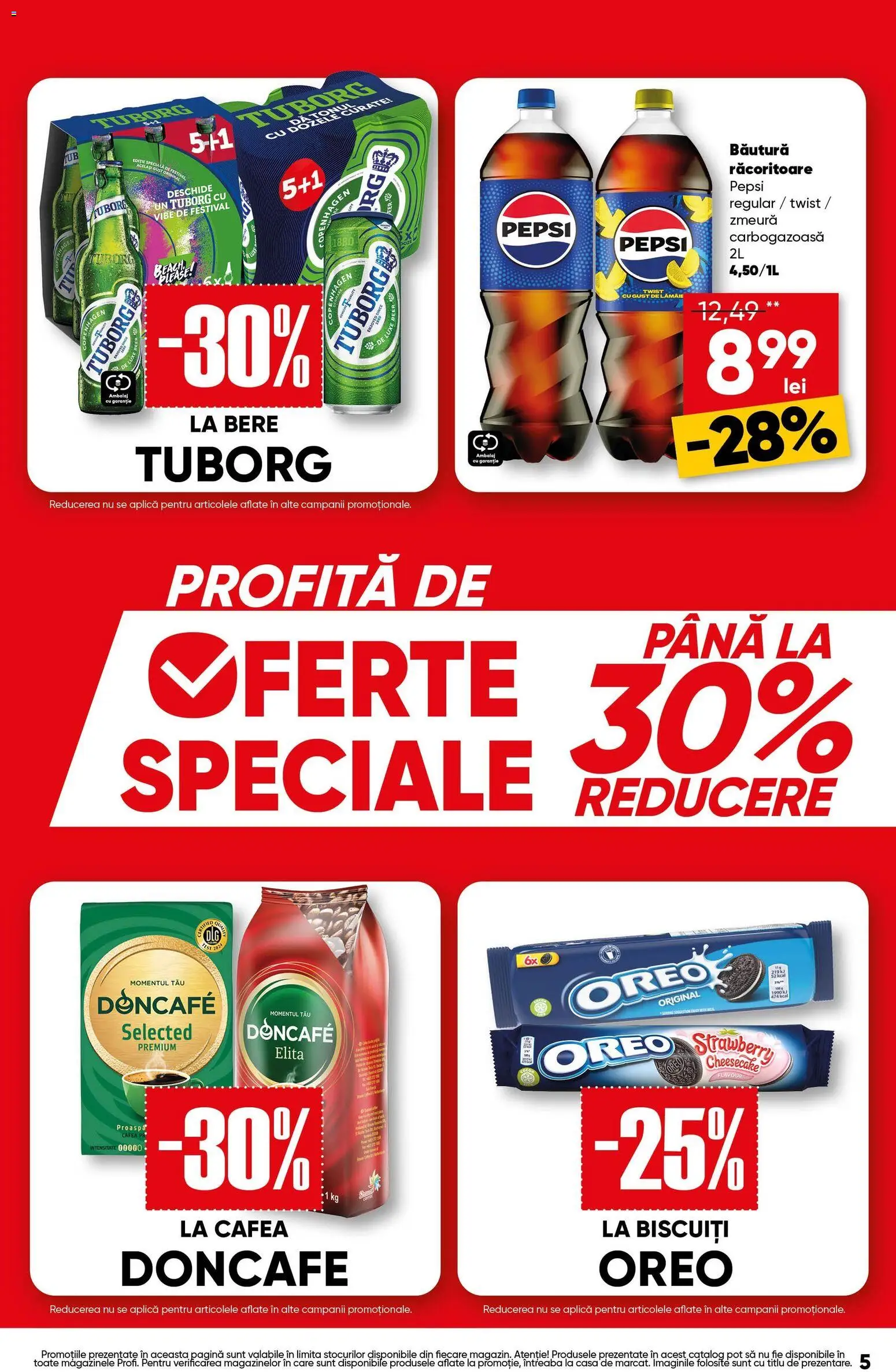Noul catalog Profi – valabil de la 17.09.2026 | Pagină: 5 | Produse: Zmeură, Pepsi, Cafea, Bere