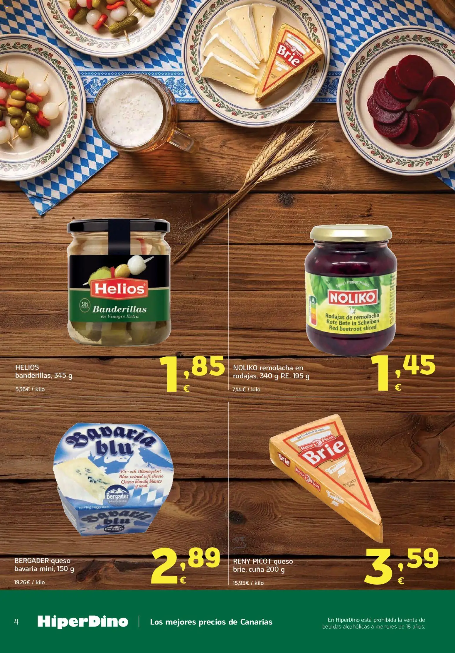 HiperDino Oktoberfest │ válido desde el 24/09/2026 | Página: 4 | Productos: Remolacha, Queso, Bebidas, Cuna