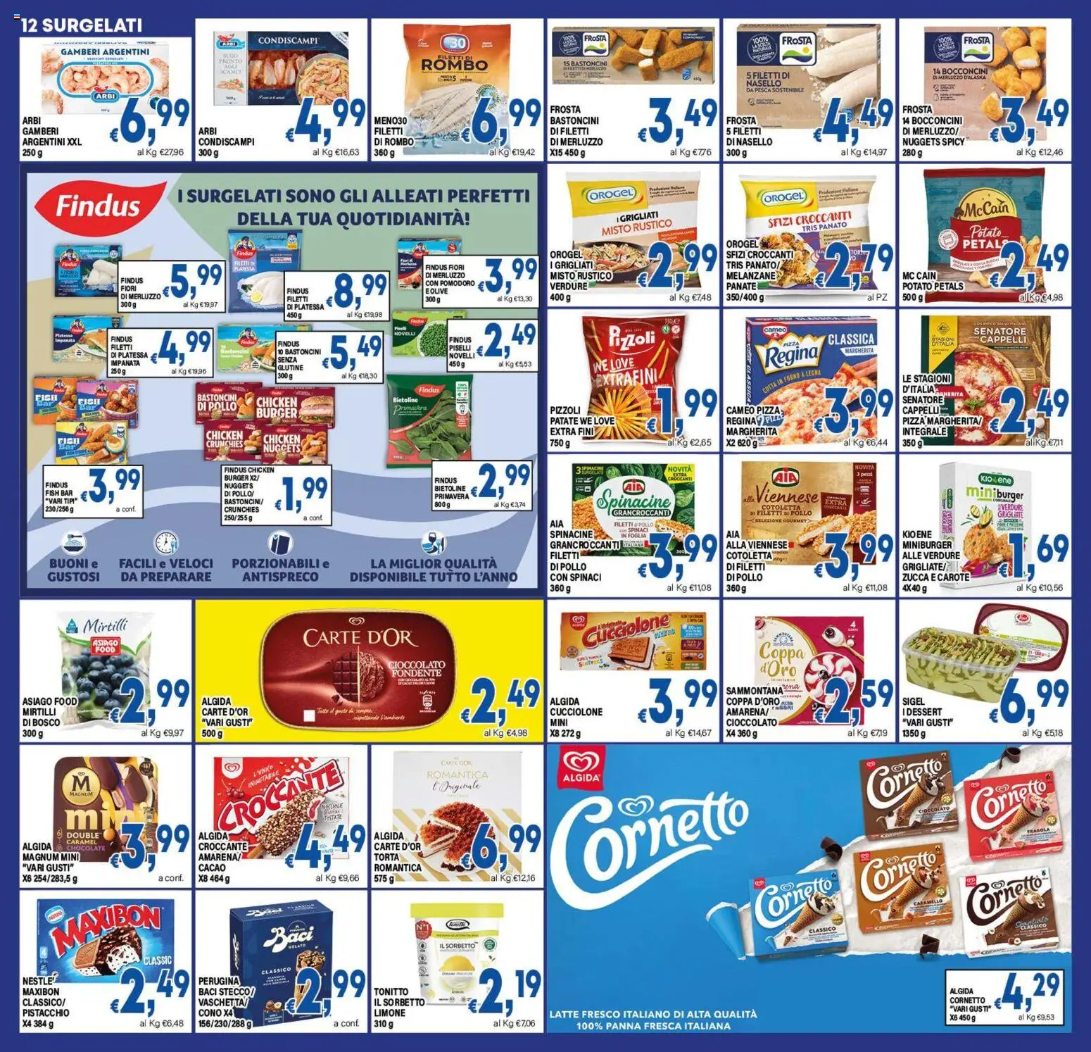 Volantino DEM del 31/07/2026 | Pagina: 12 | Prodotti: Panna, Spinaci, Mirtilli, Nasello