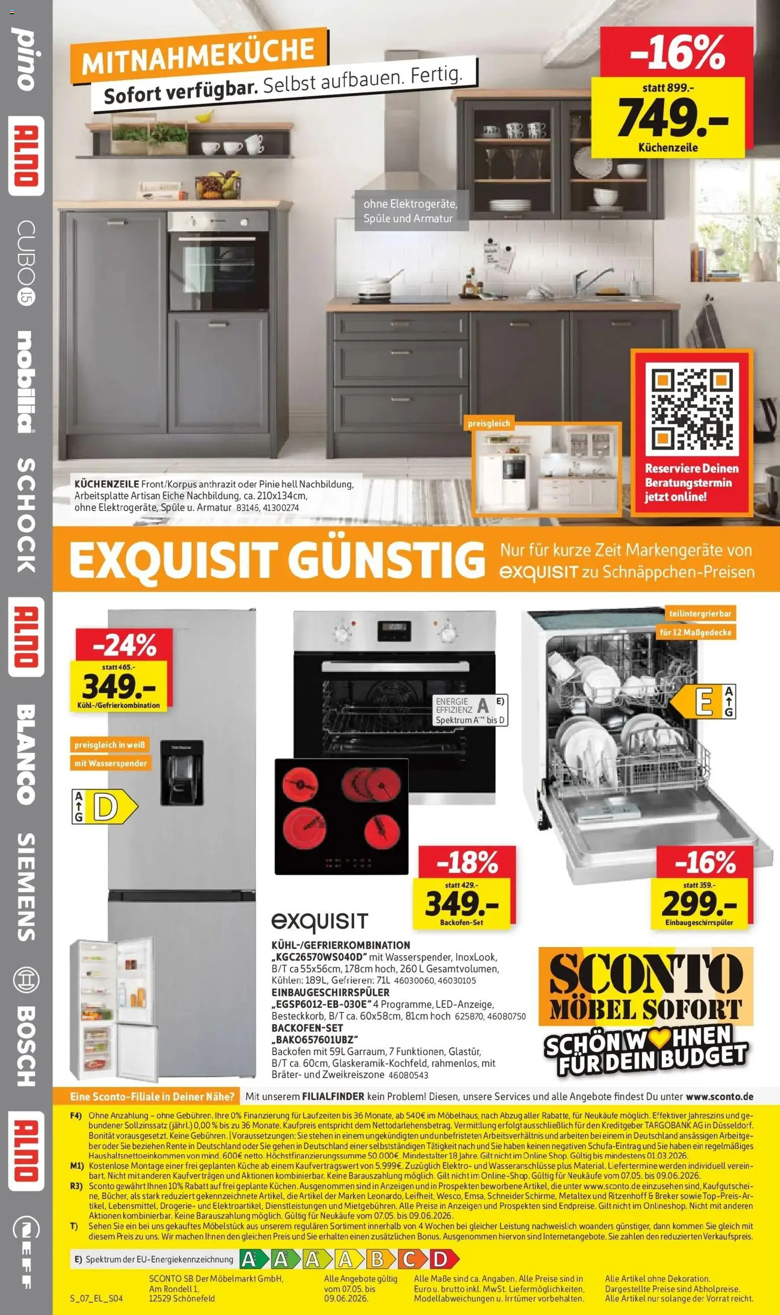 Sconto Küchenspezial Großpösna – gültig ab 07.05.2026 | Seite: 4 | Produkte: Siemens, Neff, Küchenzeile, Backofen