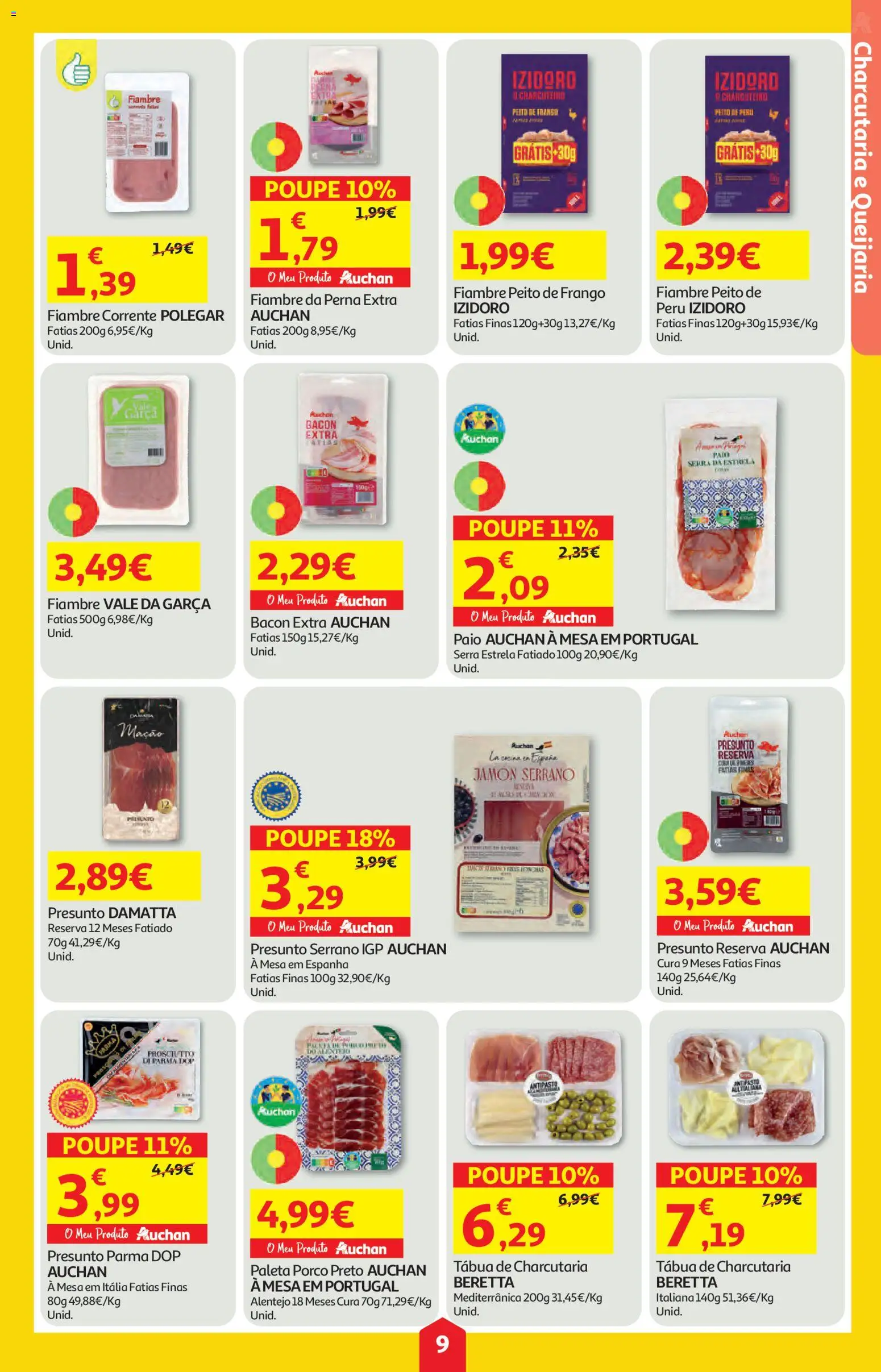 Auchan folheto │ válido de 18.06.2026 | Página: 9 | Produtos: Tábua, Peito de frango, Peru, Mesa