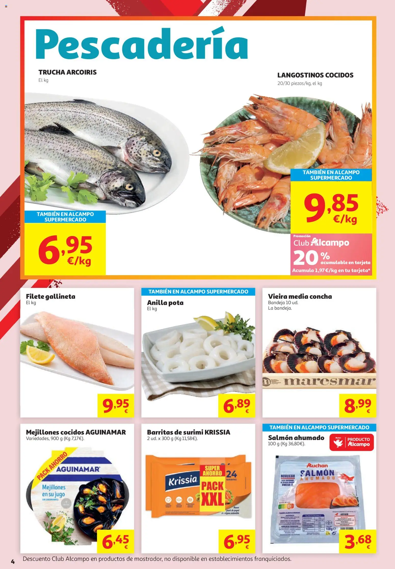 Alcampo - HG Unico │ válido desde el 16.06.2026 | Página: 4 | Productos: Jugo, Salmón ahumado, Filete, Bandeja
