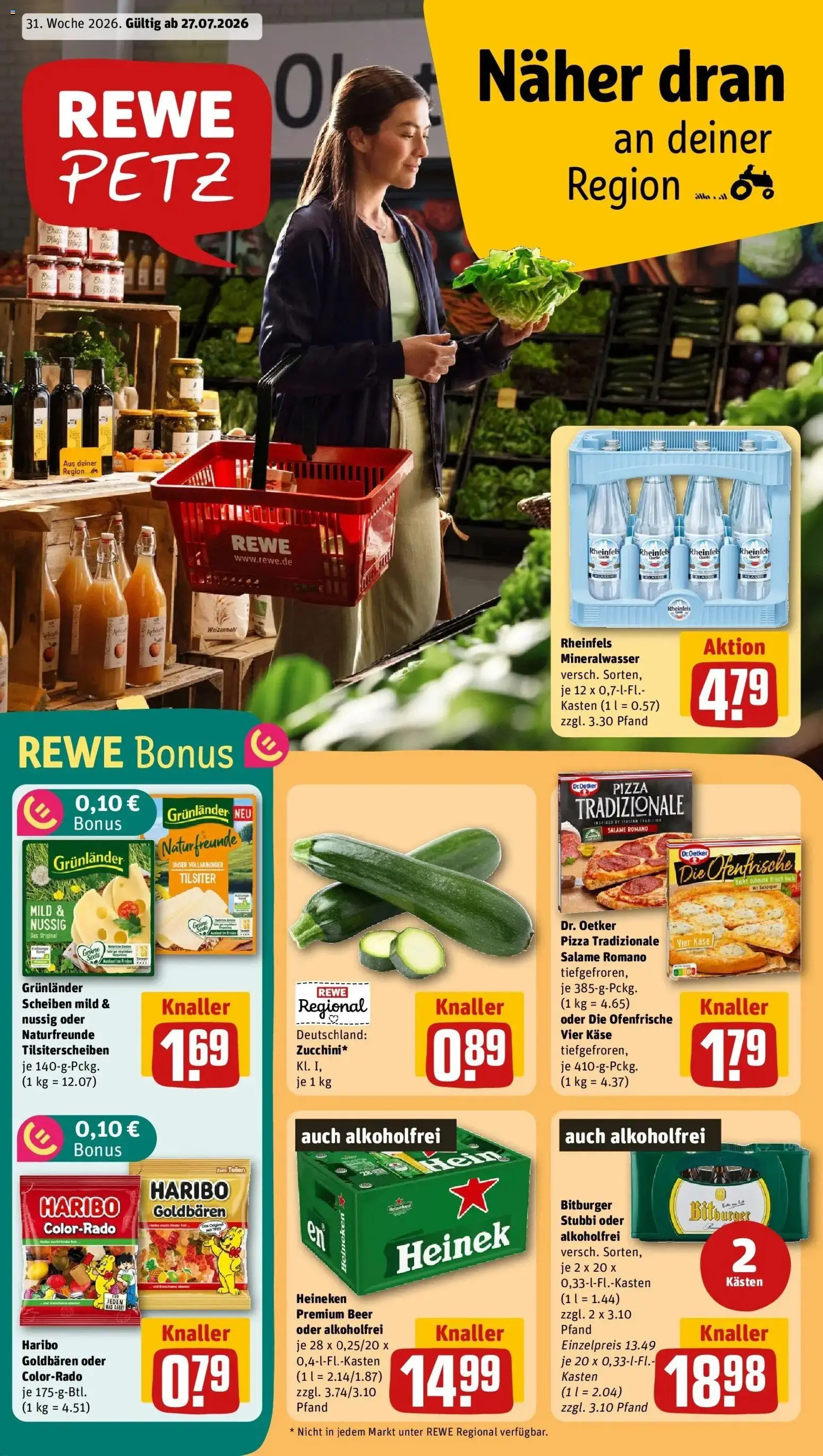 Rewe Prospekt Bendorf – gültig ab 27.07.2026 | Seite: 1 | Produkte: Haribo, Weizenmehl, Ofenfrische, Grunlander