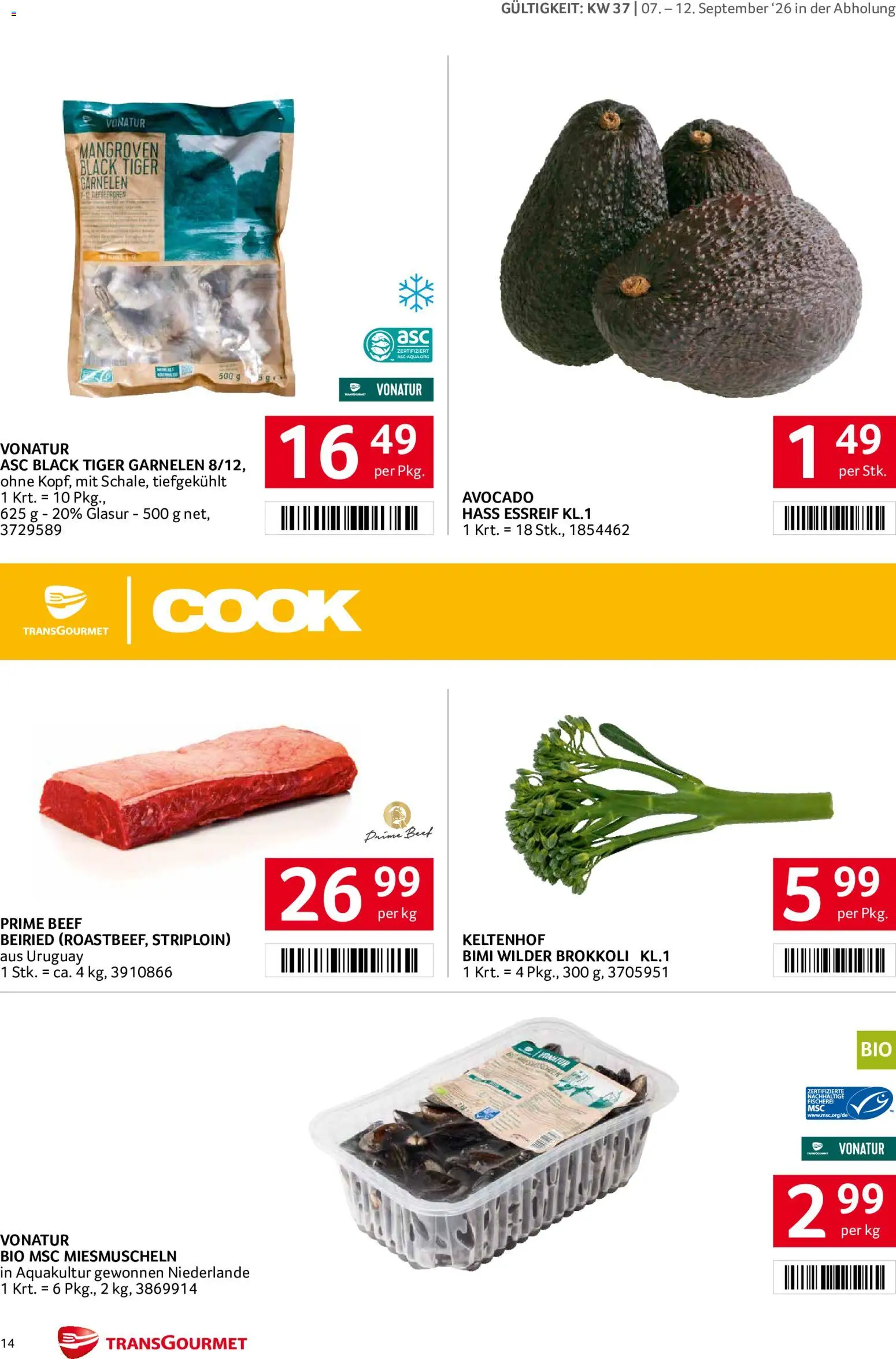 Transgourmet Flugblatt gültig ab 07.09.2026 | Seite: 14 | Produkte: Avocado, Brokkoli