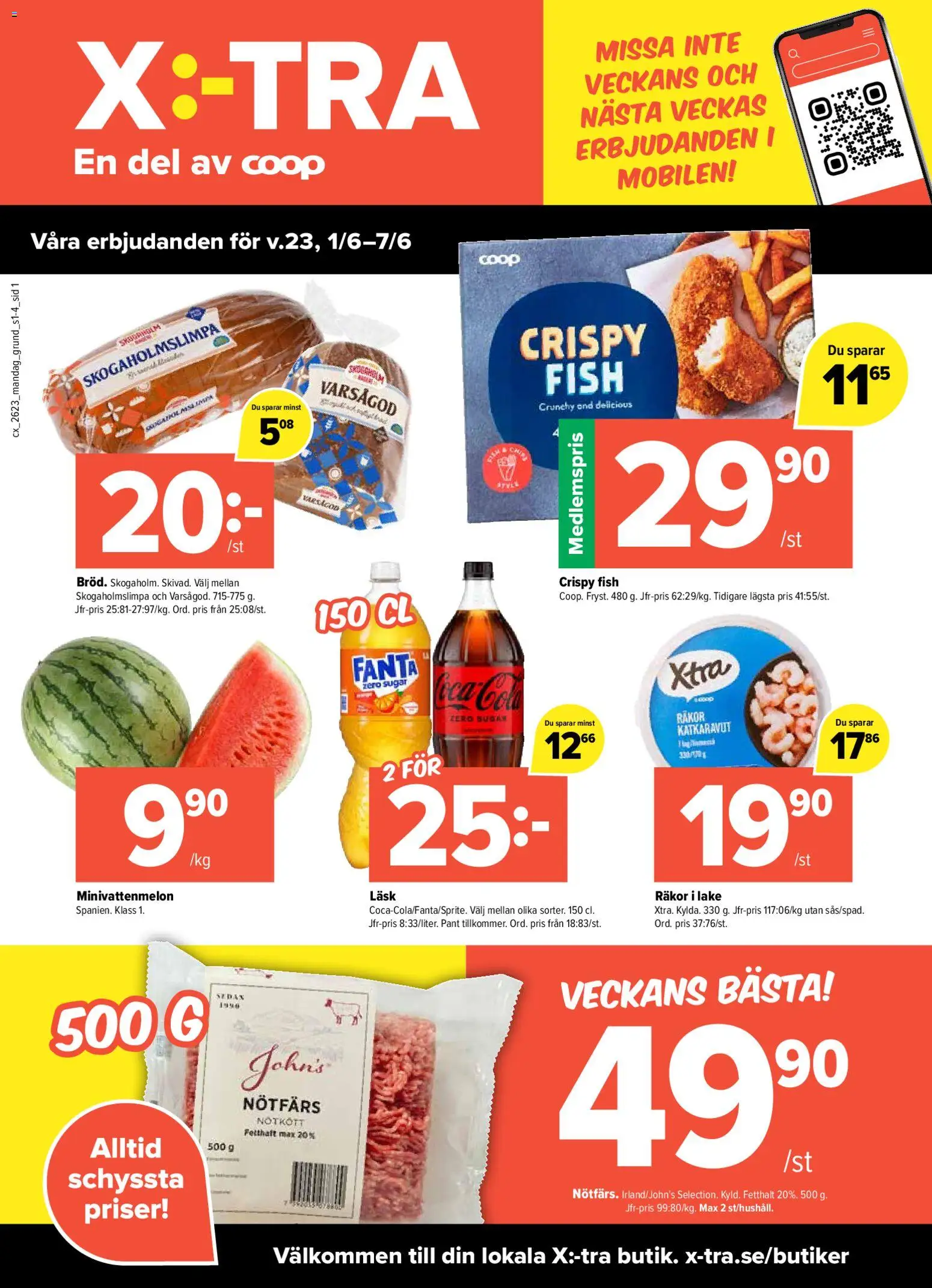 Coop X:-TRA reklamblad aktuell från 01.06.2026 | Sida: 1