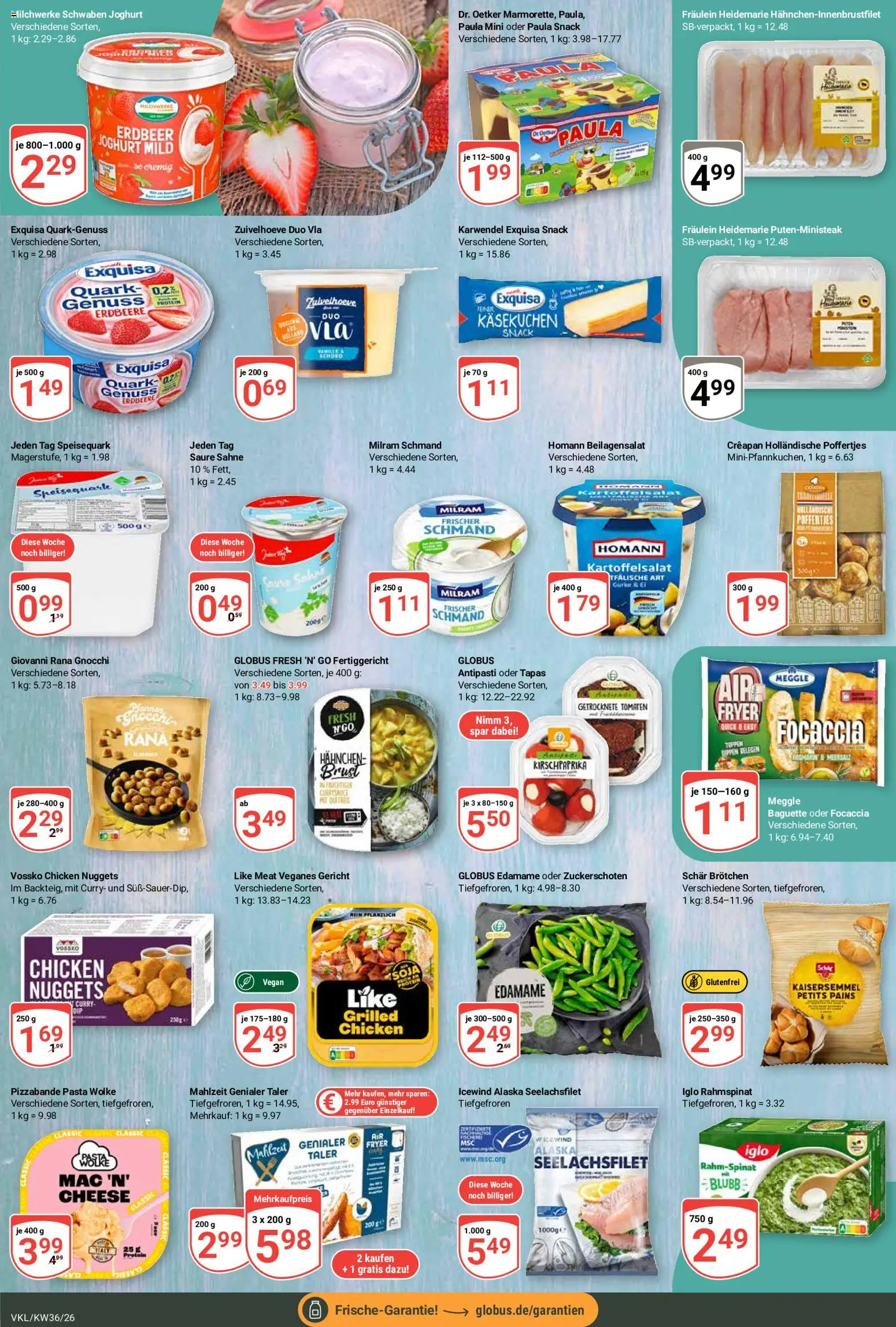 Globus Prospekt Völklingen – gültig ab 31.08.2026 | Seite: 13 | Produkte: Joghurt, Iglo, Milram, Pasta