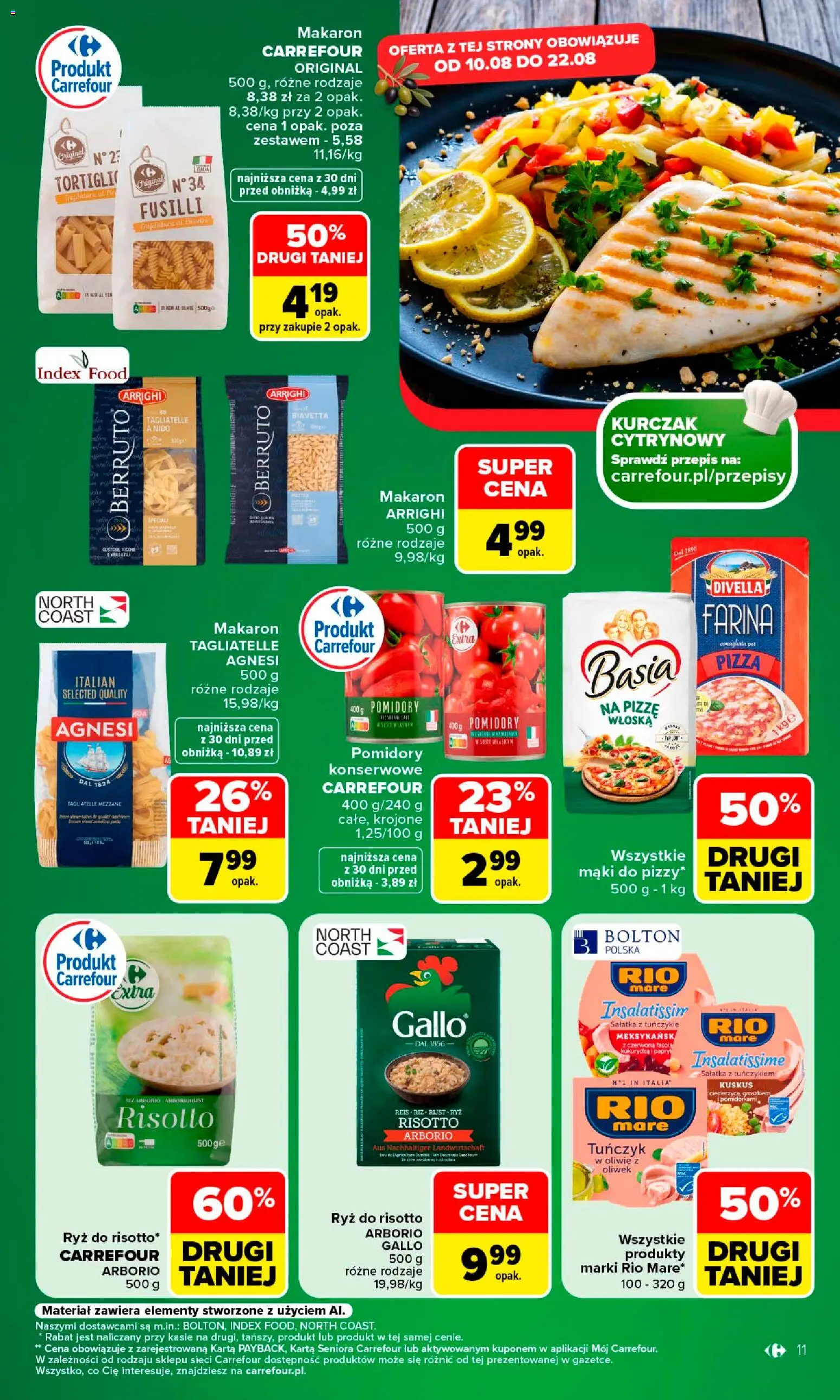 Carrefour gazetka od 10.08.2026 | Strona: 13 | Produkty: Karta, Kurczak, Ryż, Sałatka