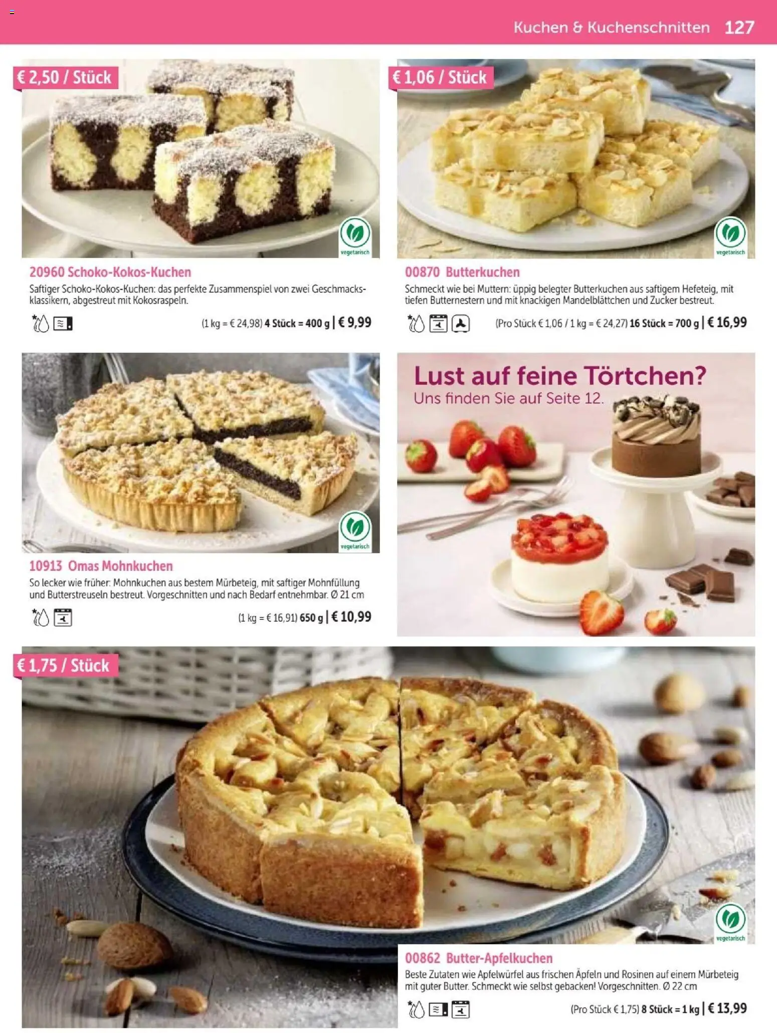 Bofrost Katalog – gültig ab 07.09.2026 | Seite: 127 | Produkte: Rosinen, Zucker, Kuchen