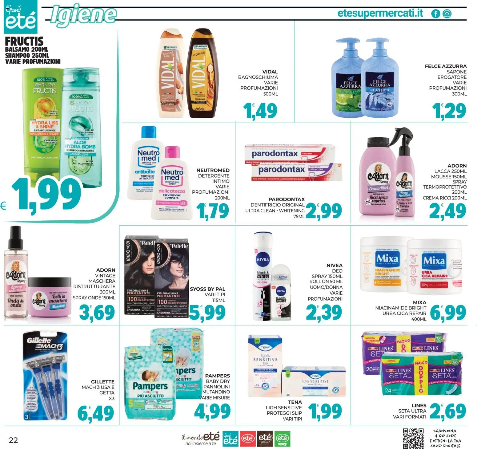 Volantino Eté del 11/09/2026 | Pagina: 22 | Prodotti: Shampoo, Detergente, Intimo, Olio