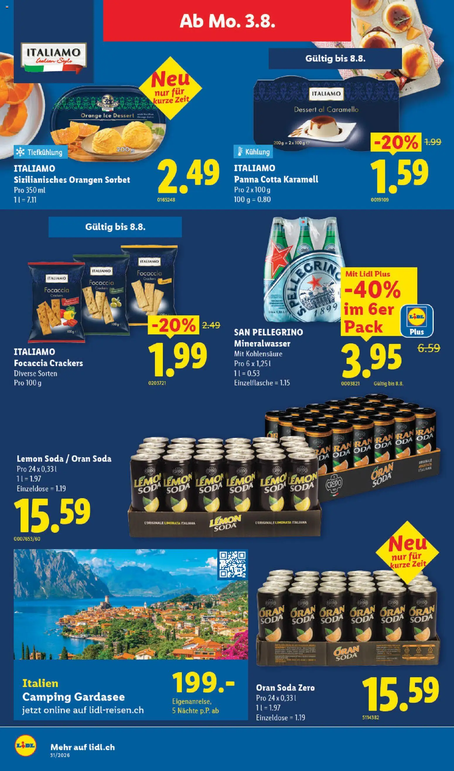 Lidl aktionen – gültig ab 30.07.2026 | Seite: 26 | Produkte: Mineralwasser, Orangen, Focaccia